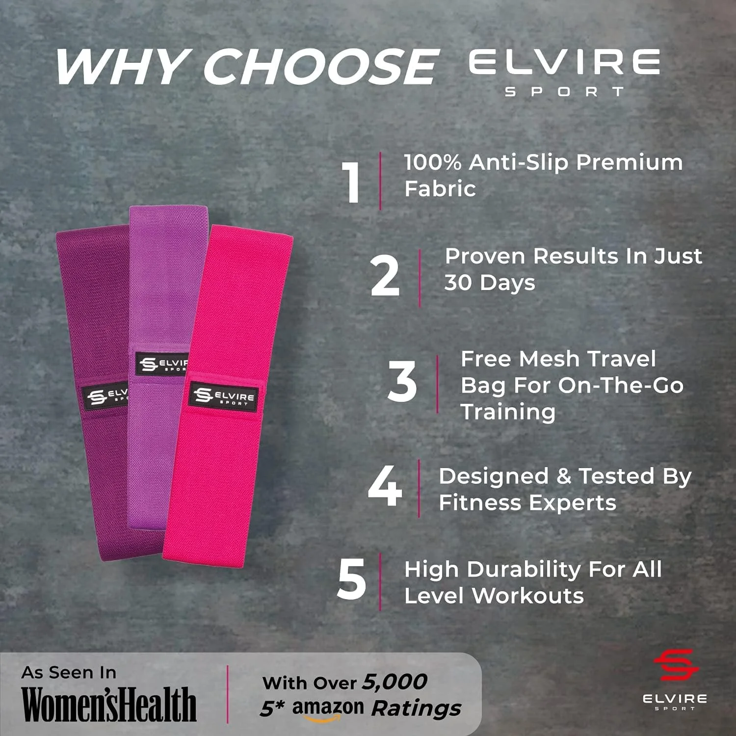 کش الاستیک ورزشی ELVIRE برای زنان و مردان، بسته 3 عددی | کش ورزشی الاستیک | کش مقاومتی پارچه ای برای یوگا، پیلاتس، کراس فیت کش الاستیک ورزشی ELVIRE برای زنان و مردان، بسته 3 عددی | کش ورزشی الاستیک | کش مقاومتی پارچه ای برای یوگا، پیلاتس، کراس فیت