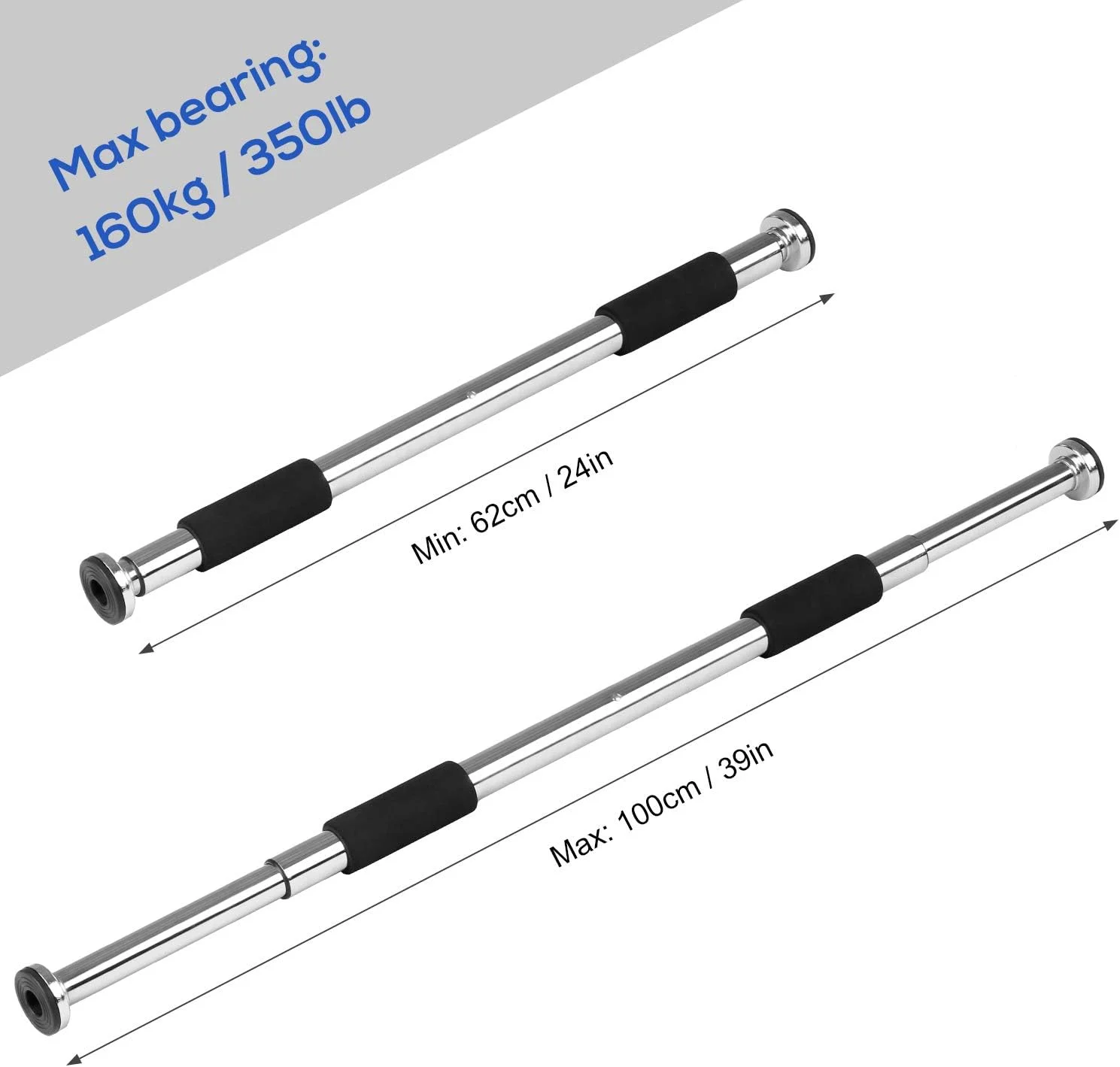 میله بارفیکس درب منزل Explopur، میله بارفیکس قابل تنظیم برای درب منزل، تجهیزات ورزشی و تمرینات تناسب اندام، تحمل وزن 160 کیلوگرم