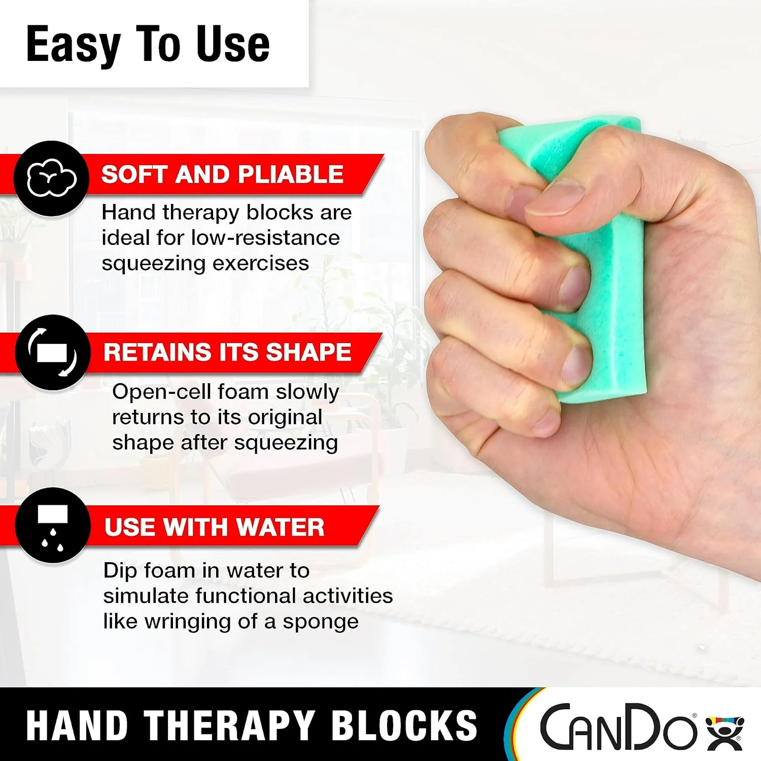 بلوک های تمرین دستی CanDo - ابزارهای فومی تقویت کننده دست برای فیزیوتراپی، آرتروز، تونل کارپال، کاهش استرس و اضطراب بلوک های تمرین دستی CanDo - ابزارهای فومی تقویت کننده دست برای فیزیوتراپی، آرتروز، تونل کارپال، کاهش استرس و اضطراب