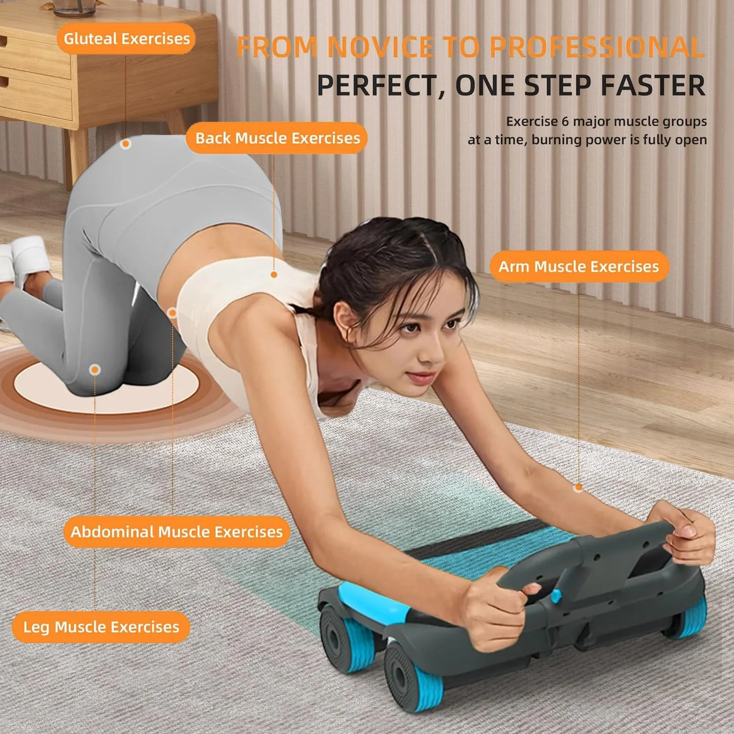 غلتک شکم آنجو، چربی سوز برای مردان، غلتک شکم، تجهیزات ورزشی و تناسب اندام قابل حمل، بازگشت خودکار کاهش وزن شکم، تقویت تجهیزات تمرینات مرکزی برای خانه/باشگاه