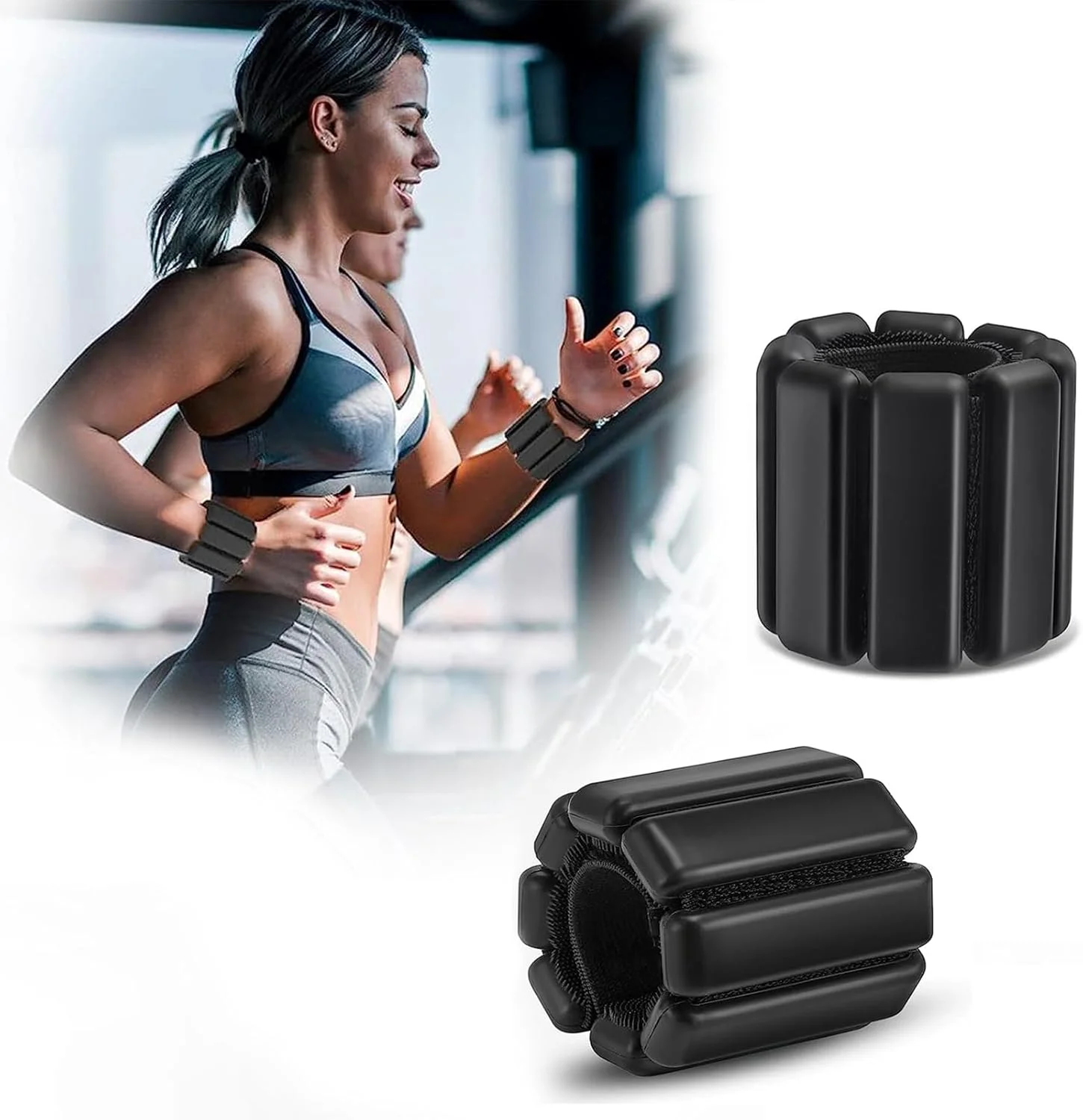 ست وزنه مچ دست و پا پوشیدنی، 2 عددی (هر کدام 450 گرم)، ست وزنه قابل تنظیم برای مچ پا مناسب برای بانوان و آقایان، دستبند کاهش وزن، مناسب برای پیاده روی، دویدن، مسافرت، یوگا، باشگاه، تمرینات قدرتی