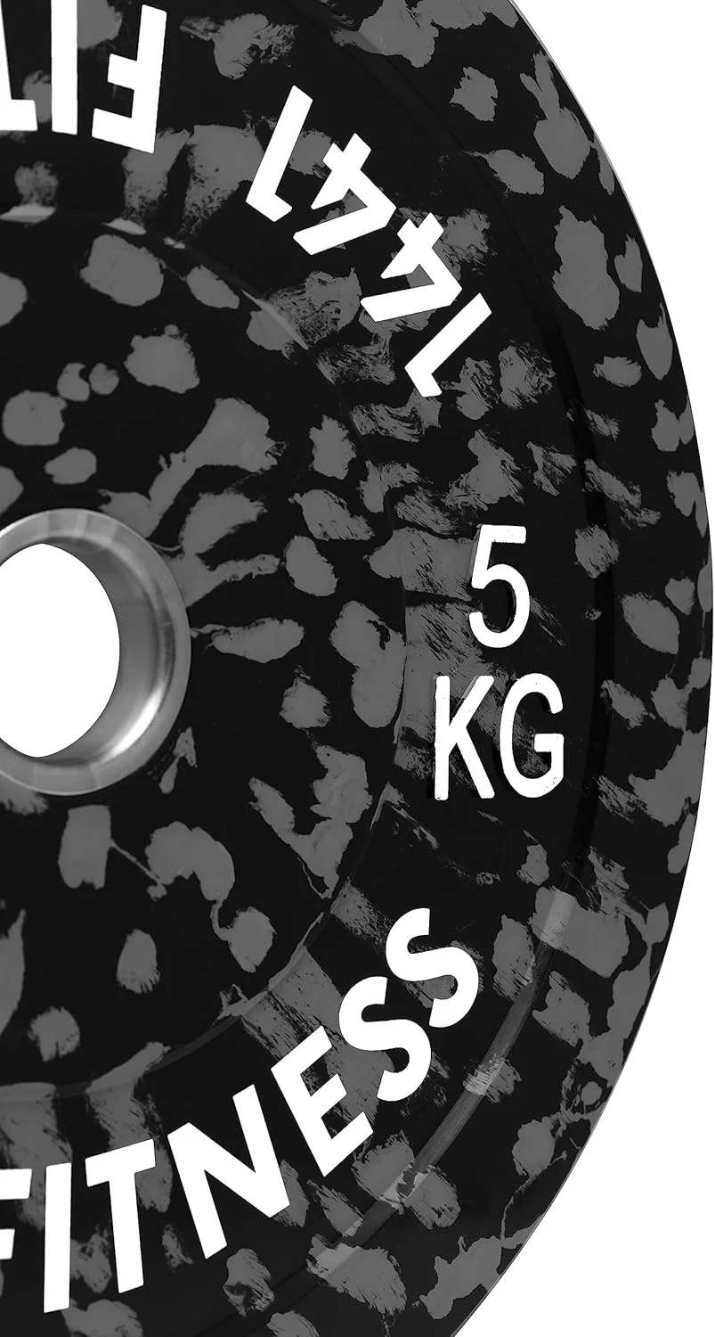 صفحه وزنه لاستیکی ضربه گیر ارتشی فیتنس 1441 – وزنه هالتر المپیک، قوی و بادوام، ایده آل برای پاورلیفتینگ، کراس فیت و تعویض سریع وزنه، یک عدد، تمرینات باشگاه و خانه