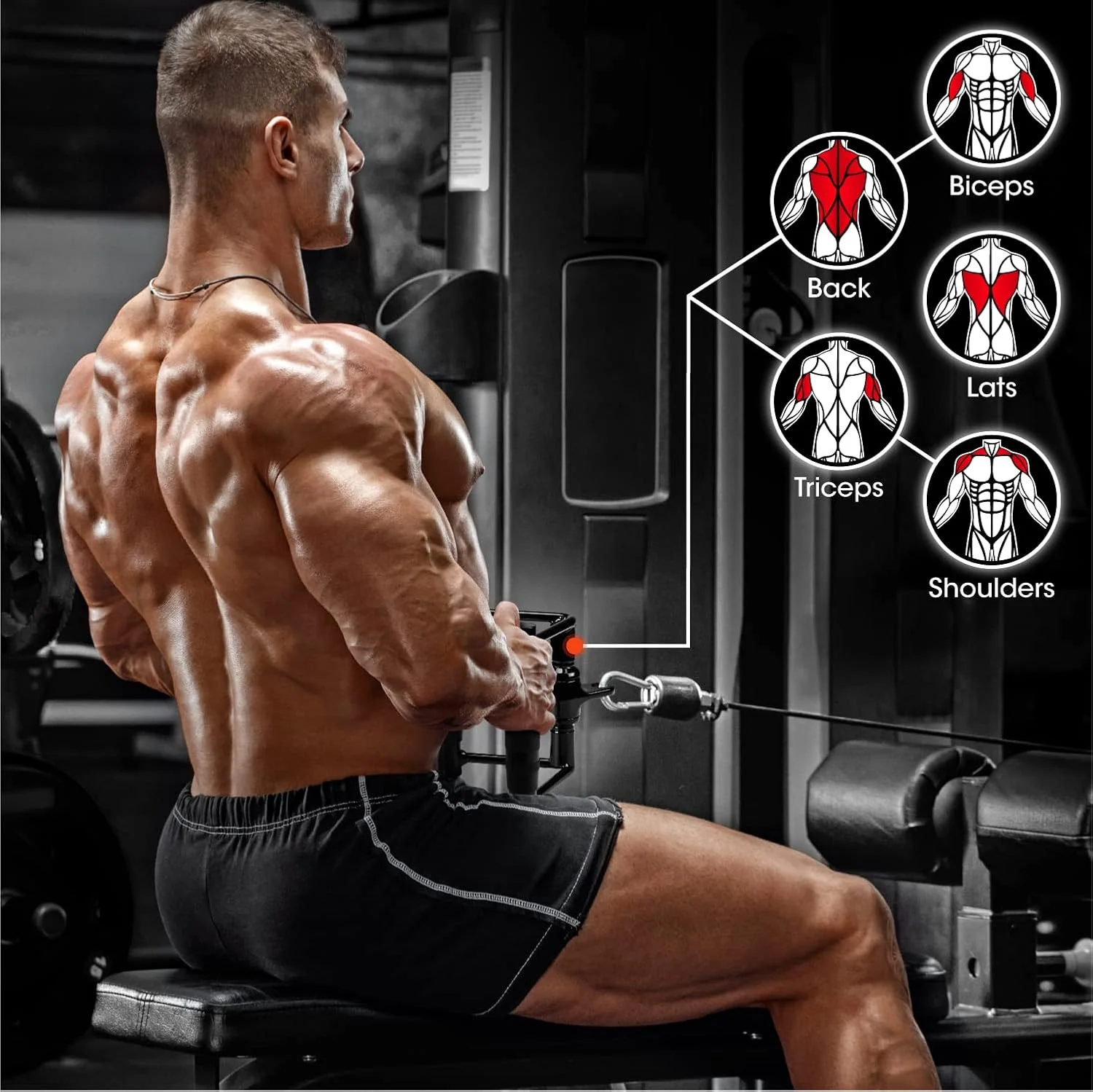 اتصال دستگاه سیم کش یس فور آل، دسته دوبل D و طناب سه سر بازویی، لوازم جانبی دستگاه وزنه تحمل وزن 400 کیلوگرم برای باشگاه خانگی