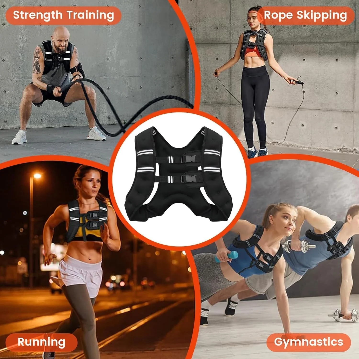 وست وزنه دار قابل تنظیم YelaJoy برای آقایان و بانوان - وست ورزشی بازتابنده 2.7 کیلوگرم تا 13.6 کیلوگرم برای دویدن، تمرینات متقاطع و تمرینات قدرتی