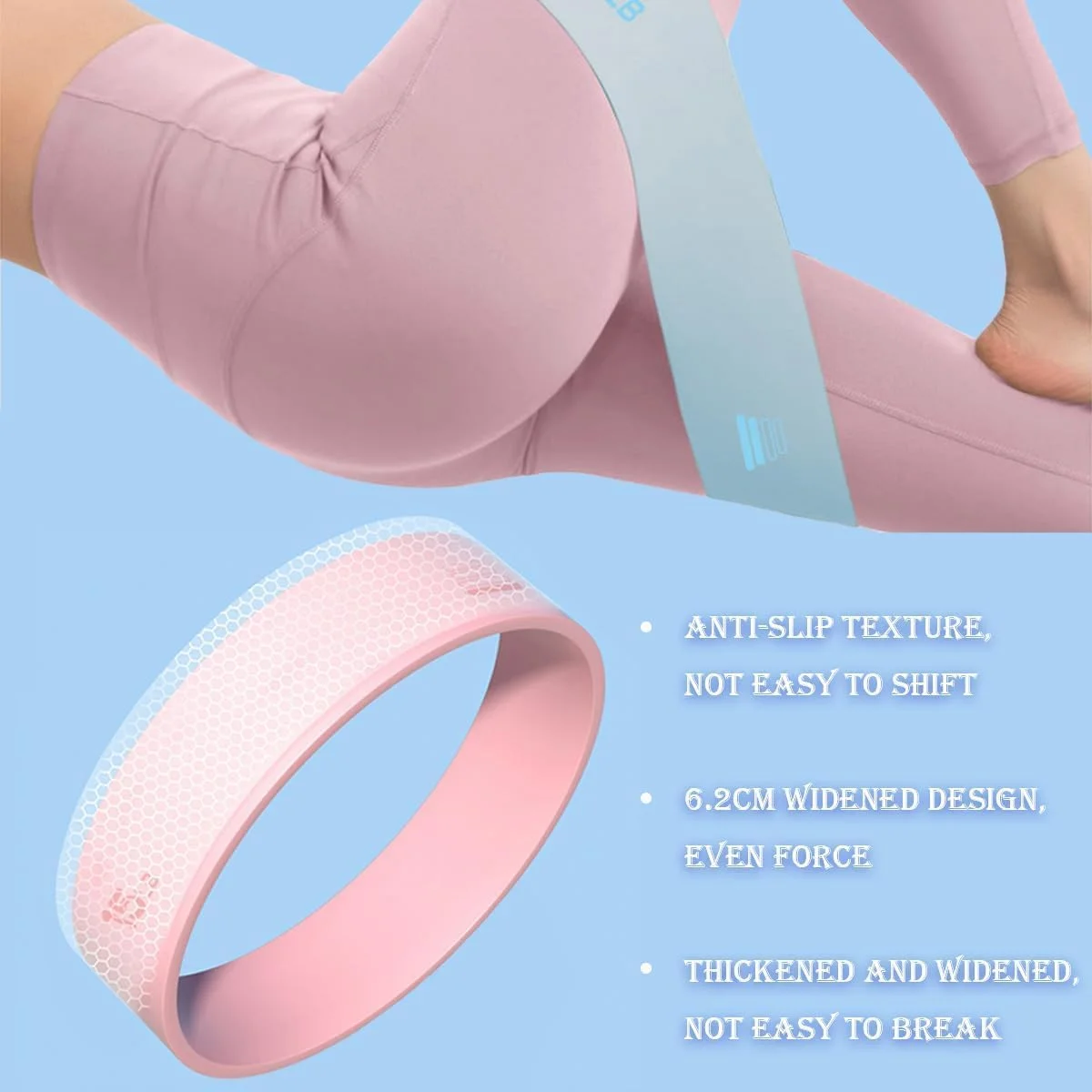 ست کش های مقاومتی ورزشی زنانه 4 عددی (15-25-35-50 پوند) - کش های حلقه ای ورزشی برای عضلات باسن، پاها، اسکات، یوگا، پیلاتس، فیزیوتراپی و تمرینات خانگی | بدون لاتکس