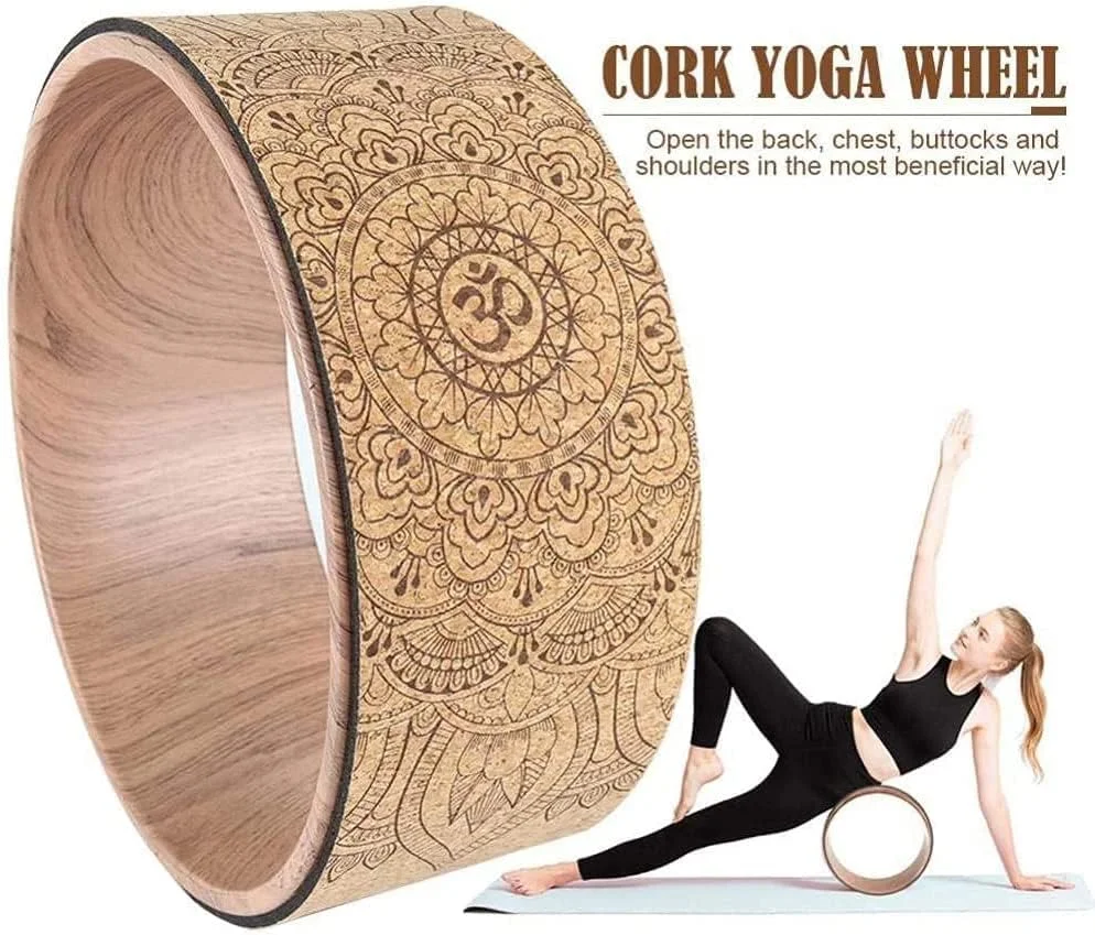 غلتک کششی پشت برای بهبود تحرک، چرخ یوگا دایره ای ضد لغزش برای ماساژهای تسکین درد، عضلات، پیلاتس، آرامش