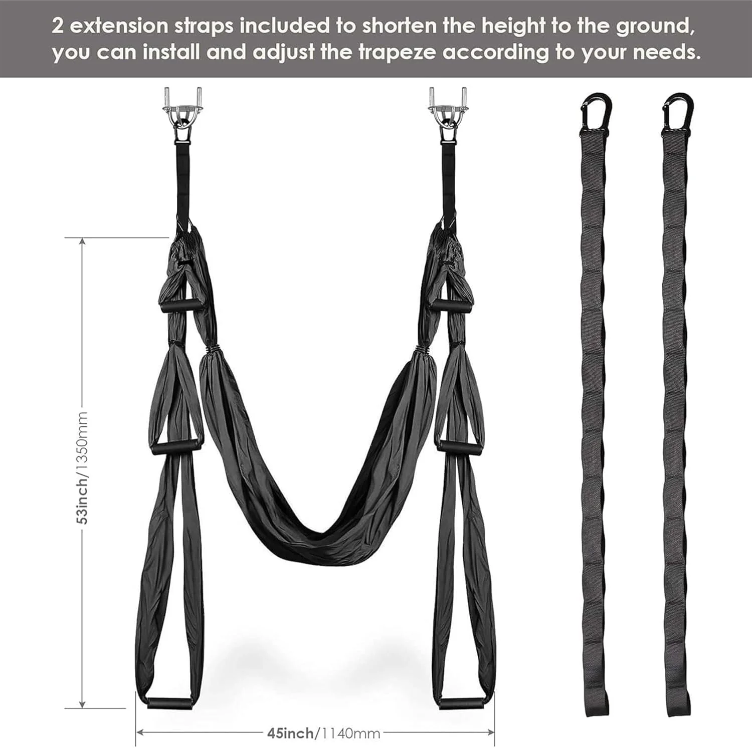 ست تاب یوگا هوایی فروشگاه سفید، هاموک یوگا بدون جاذبه برای درمان وارونگی در فضای باز و داخلی (همراه با لوازم جانبی نصب سقفی)