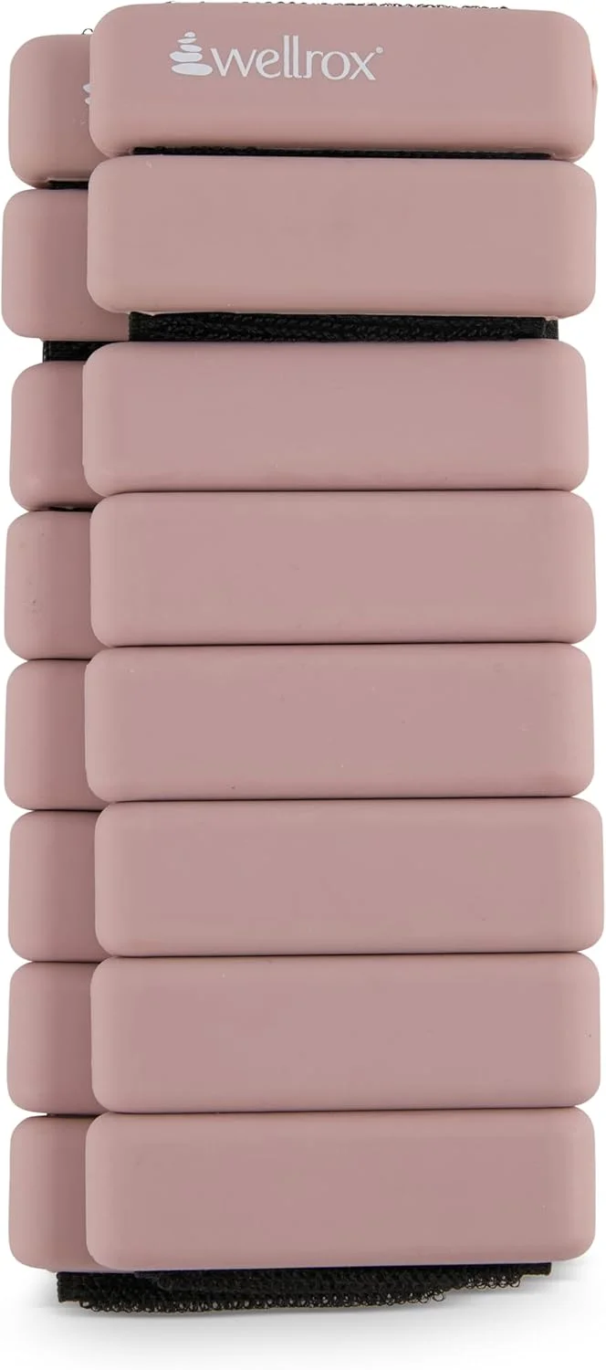 دستبند وزنه دار Wellrox - وزنه مچ دست و پا قابل تنظیم برای خانم ها و آقایان - ست وزنه پا ۲ پوندی (هر وزنه مچ دست ۱ پوند) | بازوبند وزنه دار برای پیلاتس، یوگا، دویدن و پیاده روی