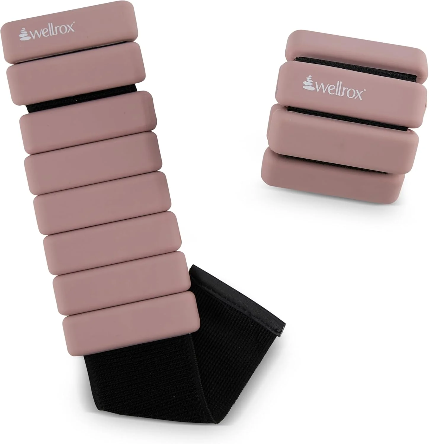 دستبند وزنه دار Wellrox - وزنه مچ دست و پا قابل تنظیم برای خانم ها و آقایان - ست وزنه پا ۲ پوندی (هر وزنه مچ دست ۱ پوند) | بازوبند وزنه دار برای پیلاتس، یوگا، دویدن و پیاده روی