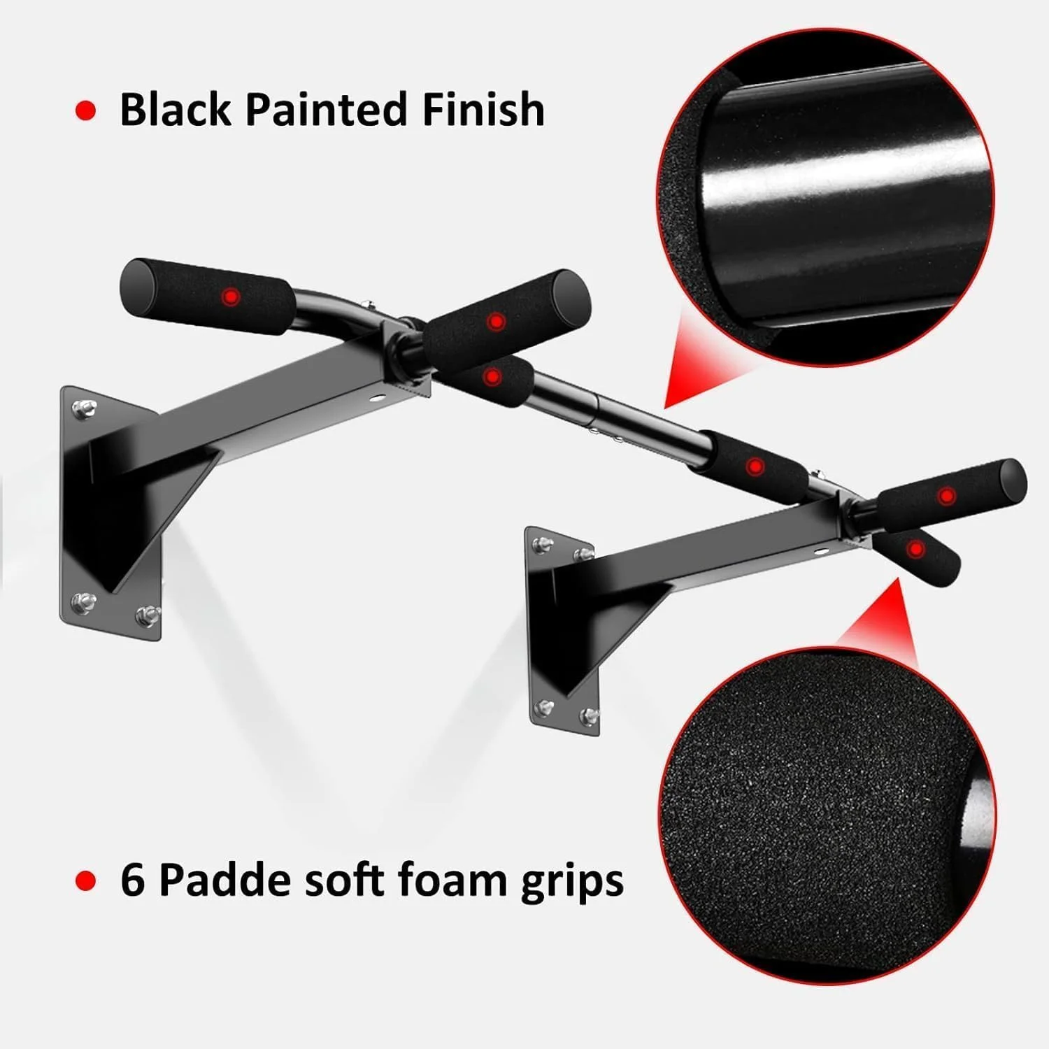 بارفیکس دیواری، میله بارفیکس سنگین، میله آویزان، میله تمرین بالاتنه برای تمرینات قدرتی، تجهیزات ورزشی برای باشگاه خانگی، حداکثر وزن 180 کیلوگرم