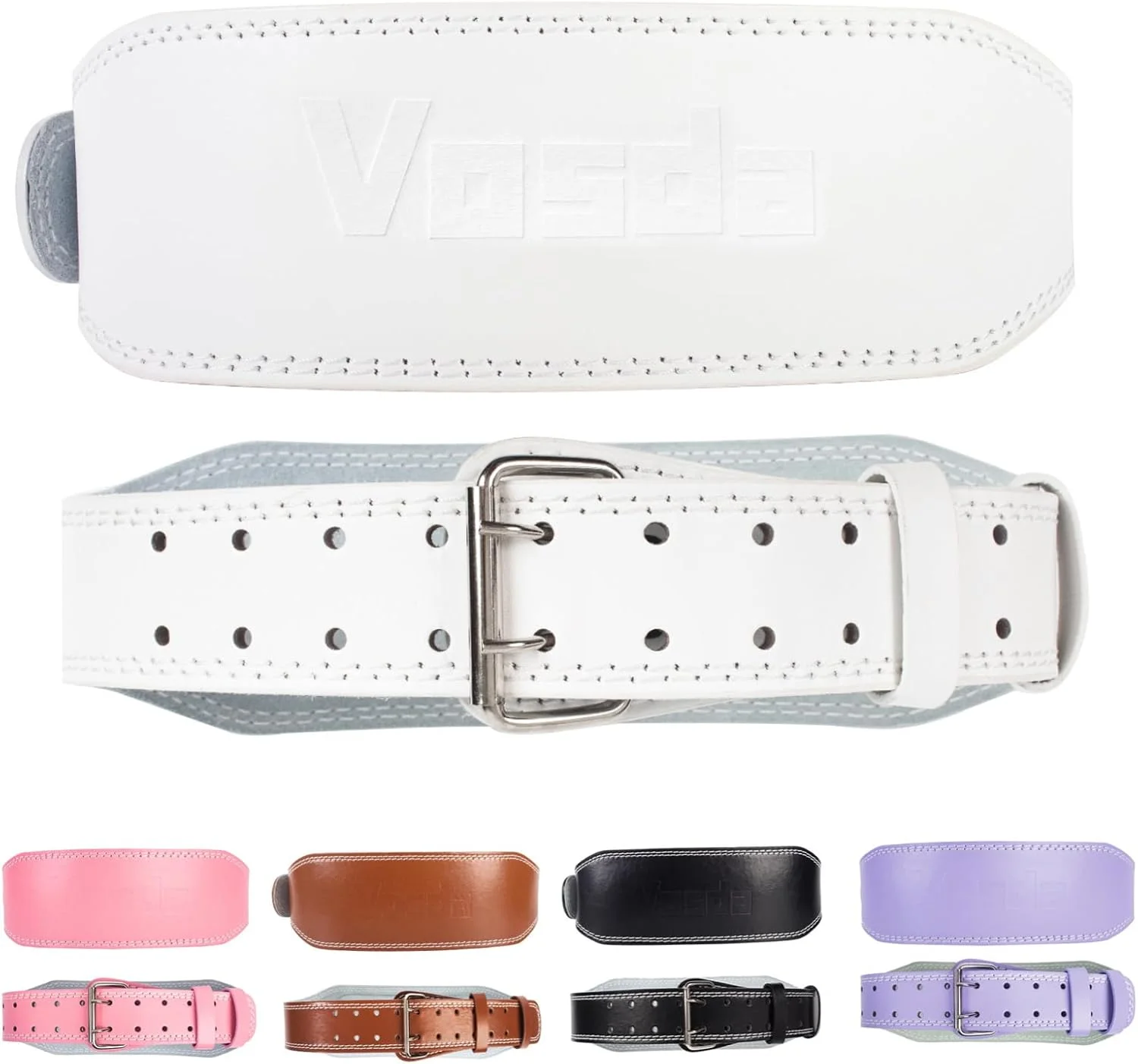 کمربند وزنه برداری برای بدنسازی، پاورلیفتینگ، تمرینات متقاطع و دیپ - پهنای 4 اینچ با سگک فلزی - کمربند قابل تنظیم برای تمرینات ددلیفت و وزنه برداری المپیک