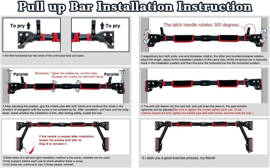 بارفیکس برای چارچوب در، میله های تمرین بالاتنه، بارفیکس قابل تنظیم عرض - بدون پیچ، چند منظوره مناسب برای تمرینات تناسب اندام در خانه