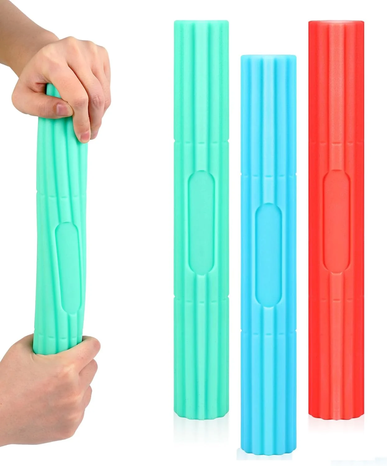 ست 3 عددی میله های تمرین مقاومتی متغیر برای بازو، تسکین استرس و درمان، میله های تمرین چرخشی دست برای تسکین درد مفاصل و بهبود قدرت گرفتن - ایده آل برای تنیس، گلف، مچ دست، ساعد - 3 رنگ
