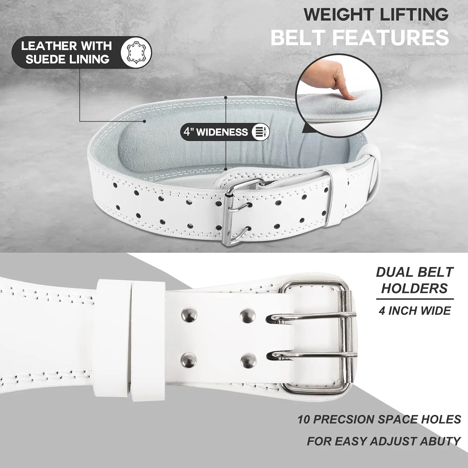 کمربند وزنه برداری برای بدنسازی، پاورلیفتینگ، تمرینات متقاطع و دیپ - پهنای 4 اینچ با سگک فلزی - کمربند قابل تنظیم برای تمرینات ددلیفت و وزنه برداری المپیک کمربند وزنه برداری برای بدنسازی، پاورلیفتینگ، تمرینات متقاطع و دیپ - پهنای 4 اینچ با سگک فلزی - کمربند قابل تنظیم برای تمرینات ددلیفت و وزنه برداری المپیک