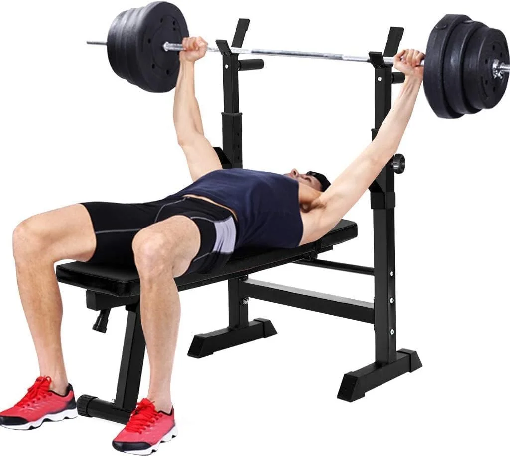 نیمکت وزنه قابل تنظیم ULTIMAX، نیمکت تخت دمبل/صندلی نیمکت دراز و نشست، تخت هالتر خانگی، تجهیزات بدنسازی، تخت وزنه برداری، نیمکت حرفه ای چند منظوره تاشو