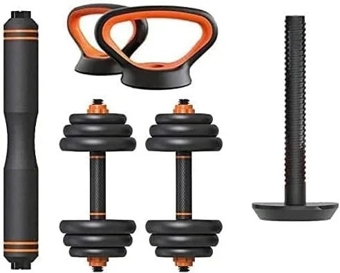 ست دمبل قابل تنظیم ULTIMAX، مناسب برای بزرگسالان، ست دمبل و هالتر قابل تنظیم سازگار با محیط زیست به همراه کتل‌بل، محصولات ثبت اختراع شده ضد لغزش، ست دمبل با وزن‌های قابل تنظیم