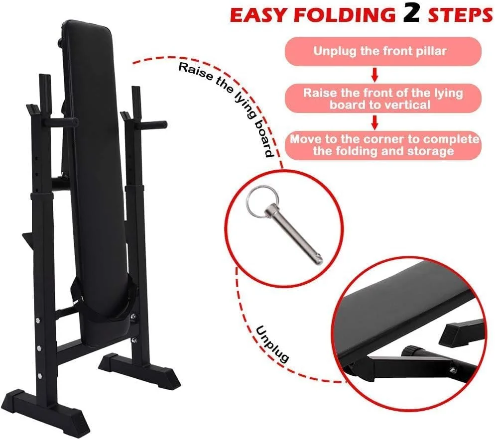 نیمکت وزنه قابل تنظیم ULTIMAX، نیمکت تخت دمبل/صندلی نیمکت دراز و نشست، تخت هالتر خانگی، تجهیزات بدنسازی، تخت وزنه برداری، نیمکت حرفه ای چند منظوره تاشو