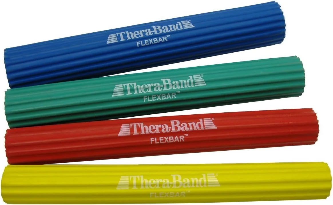 میله مقاومتی THERABAND FlexBar برای بهبود قدرت گرفتن، آرنج تنیس بازان، آرنج گلف بازان و تاندونیت