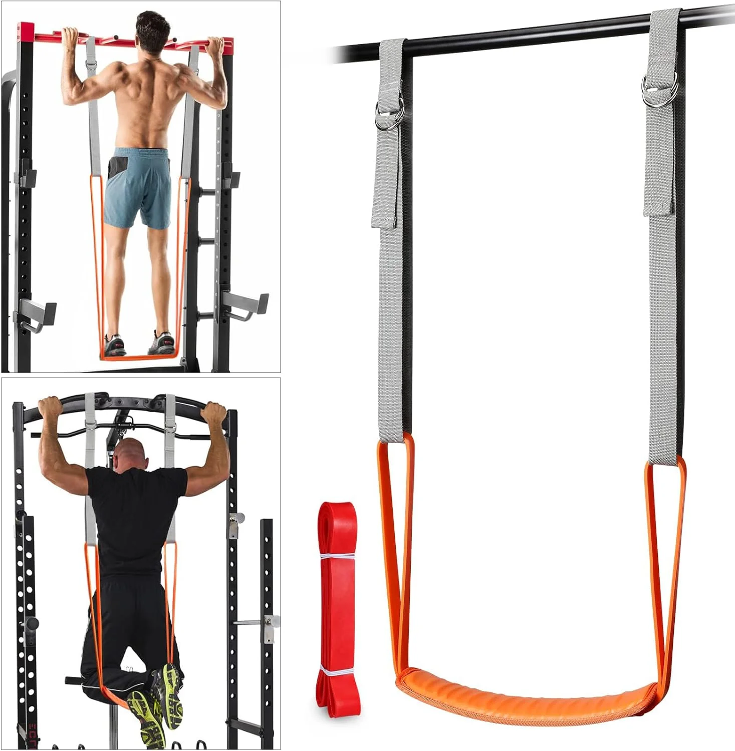 بندهای کمکی بارفیکس TERRIFI، 40-60 کیلوگرم، بند مقاومتی سنگین برای کمک به بارفیکس، سایز وزن قابل تنظیم با تکیه گاه پارچه ای پا/زانو برای چانه بالا، پاورلیفتینگ، تمرینات قدرتی