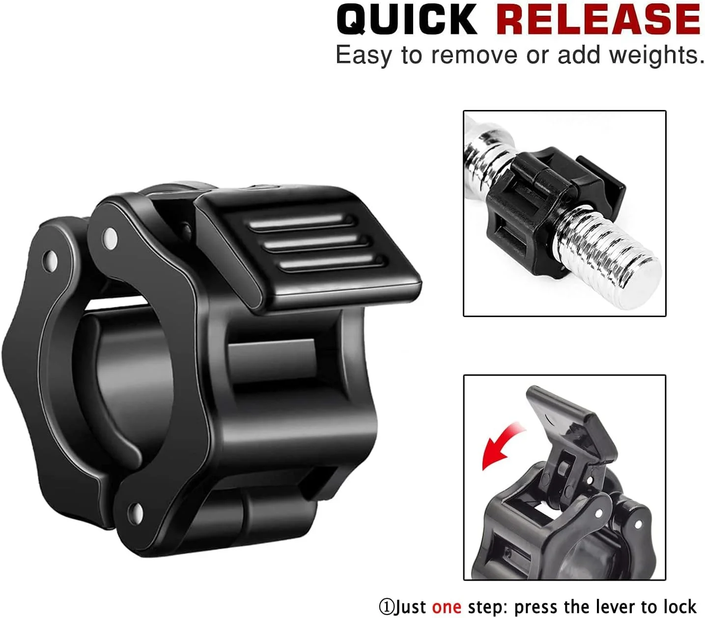 ست گیره هالتر TERRIFI، 6 عددی، 4 عدد گیره هالتر 1 اینچی با رهاسازی سریع، گیره های قفل دمبل با 2 عدد گیره فنری هالتر ورزشی، گیره وزنه برای وزنه برداری، تمرین، تمرینات قدرتی