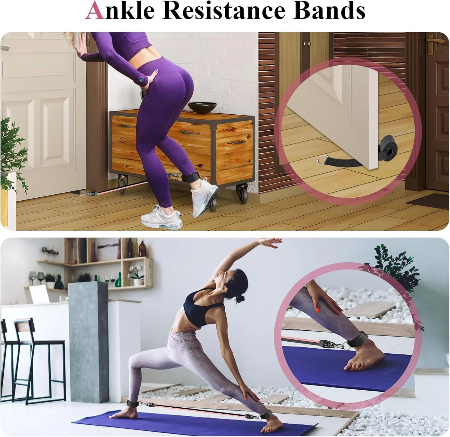 کیت میله پیلاتس U-HOOME با کش های مقاومتی، میله پیلاتس قابل حمل یوگا فیتنس با غلتک شکم برای تمرینات شکم، میله پیلاتس 3 قسمتی قابل تنظیم برای زنان و مردان، پیلاتس یوگا باشگاه خانگی