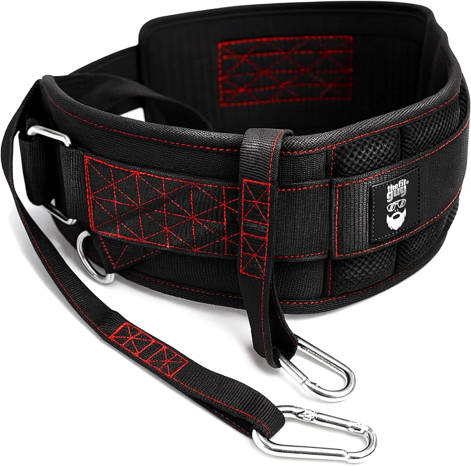 کمربند دیپ حرفه ای THEFITGUY | بست محکم - بدون لغزش | پشتیبانی ساختار یافته از کمر | حلقه های زاویه دار 45 درجه - موقعیت راحت دیپ | بند 40 اینچی و 2 قلاب - برای دیپ، بارفیکس، اسکات، وزنه برداری