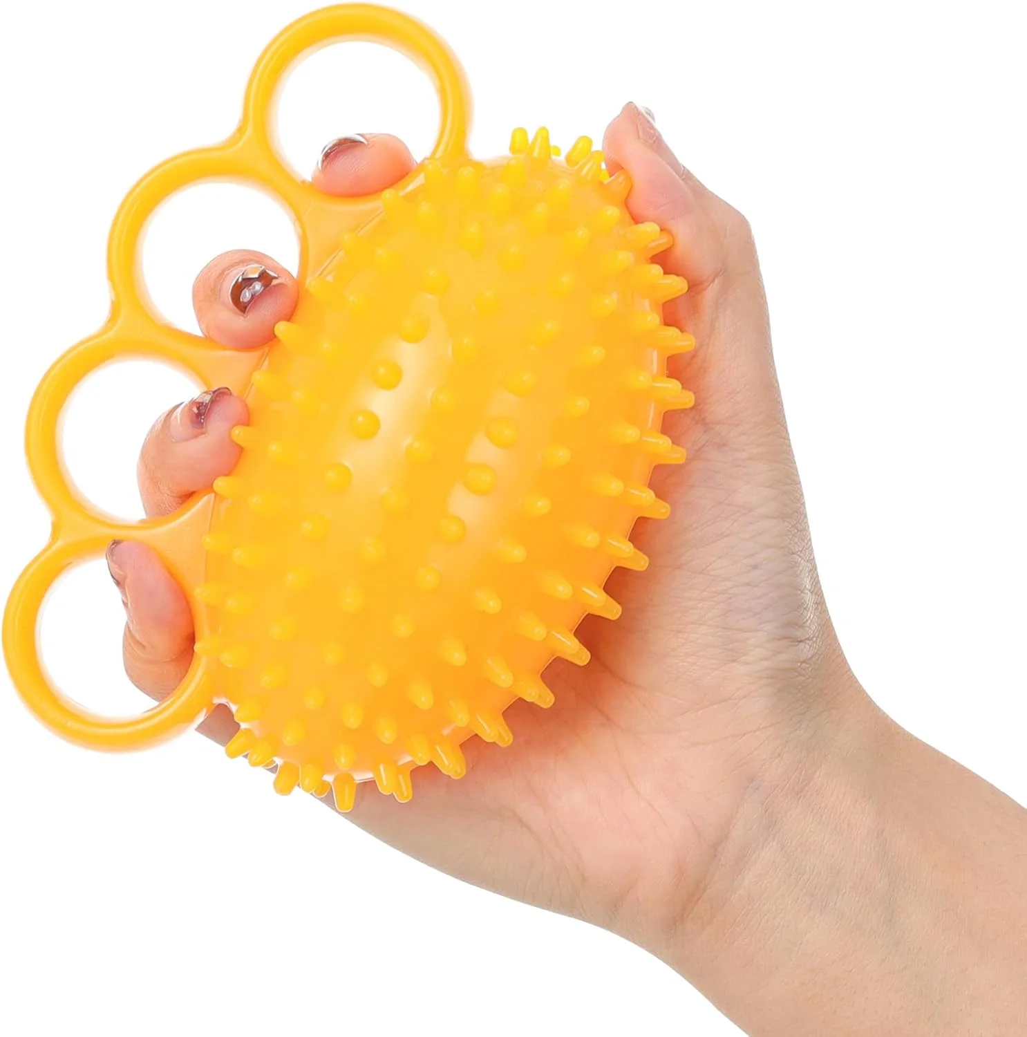 توپ تمرینی هندبال، توپ تقویت کننده دست، توپ دستی رنگ زرد برای توانبخشی کف دست و انگشتان برای مردان، زنان، دختران و پسران