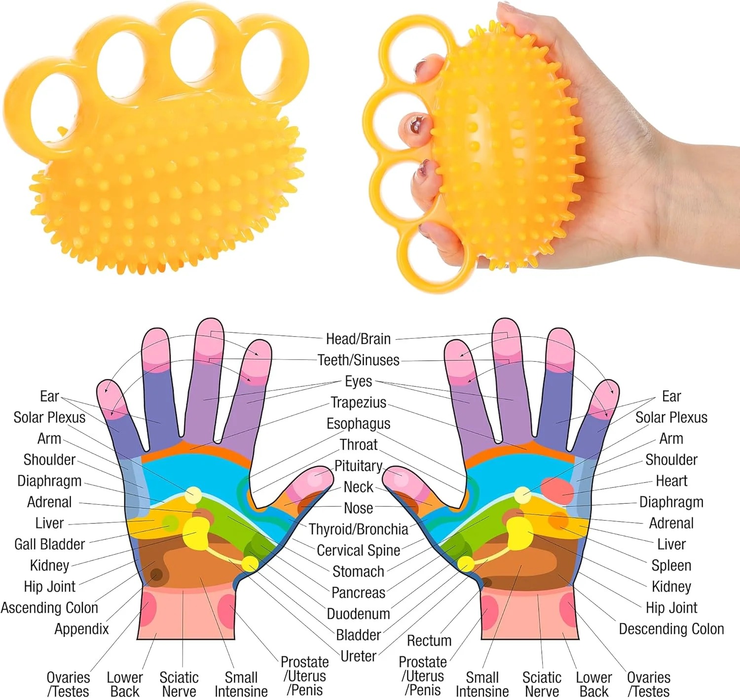 توپ تمرینی هندبال، توپ تقویت کننده دست، توپ دستی رنگ زرد برای توانبخشی کف دست و انگشتان برای مردان، زنان، دختران و پسران