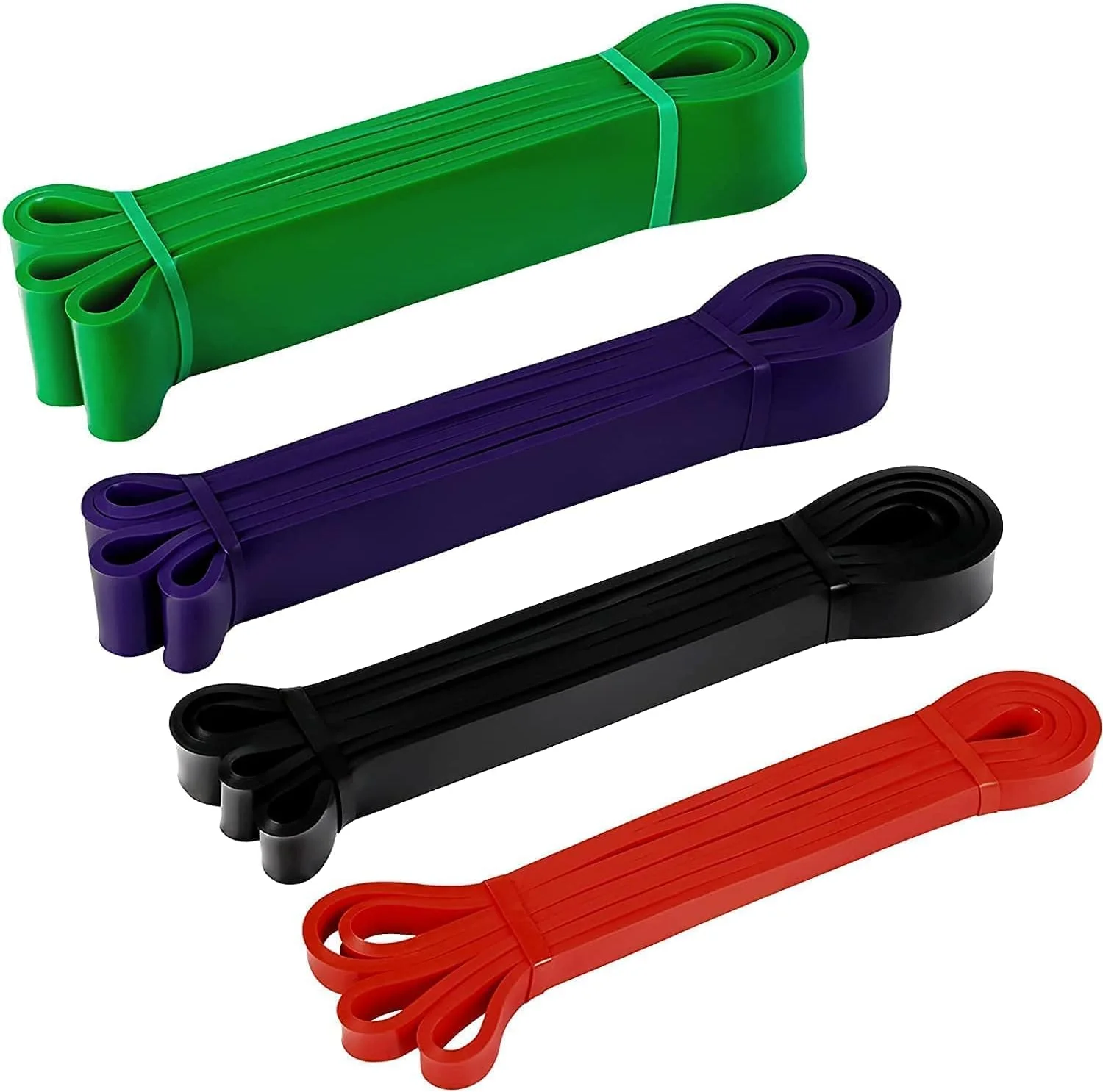 بندهای کمکی بارفیکس N|C، بندهای کششی مقاومتی، بندهای حرکتی، بندهای تمرین پاورلیفتینگ 208 سانتی متر (مجموعه 4 عددی)