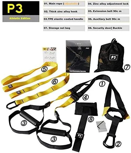 ست تمرینات معلق P3-3 Pro، مناسب برای سفر و تمرین در خانه، با دوام و ایده آل برای تمرینات کششی، چربی سوزی موثر، تقویت قلب و عضلات