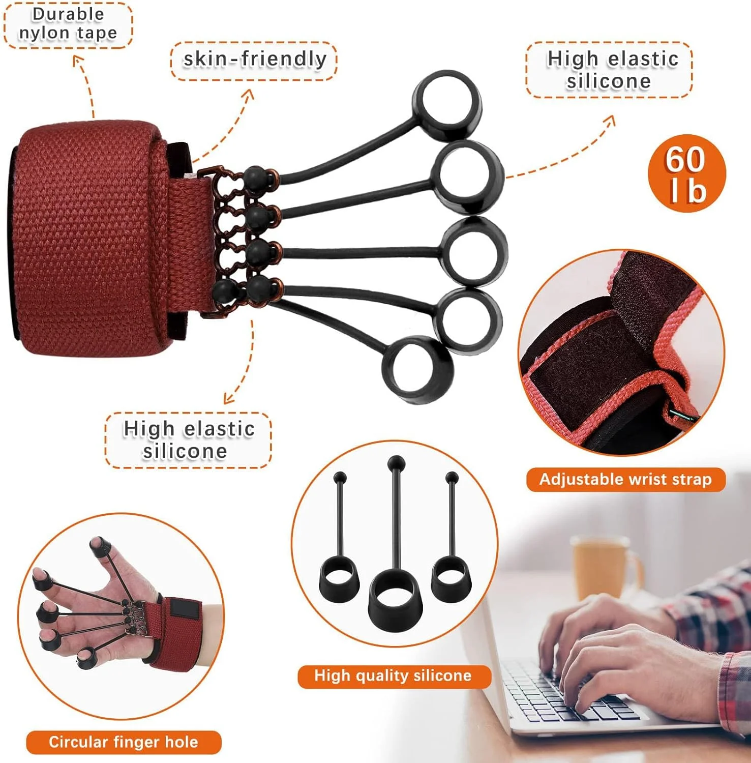 تقویت کننده انگشت، تمرین دهنده قدرت مچ، تقویت کننده ساعد، تمرین دهنده انگشت و تقویت کننده گیره دست، تسکین درد برای آرتروز و تونل کارپال