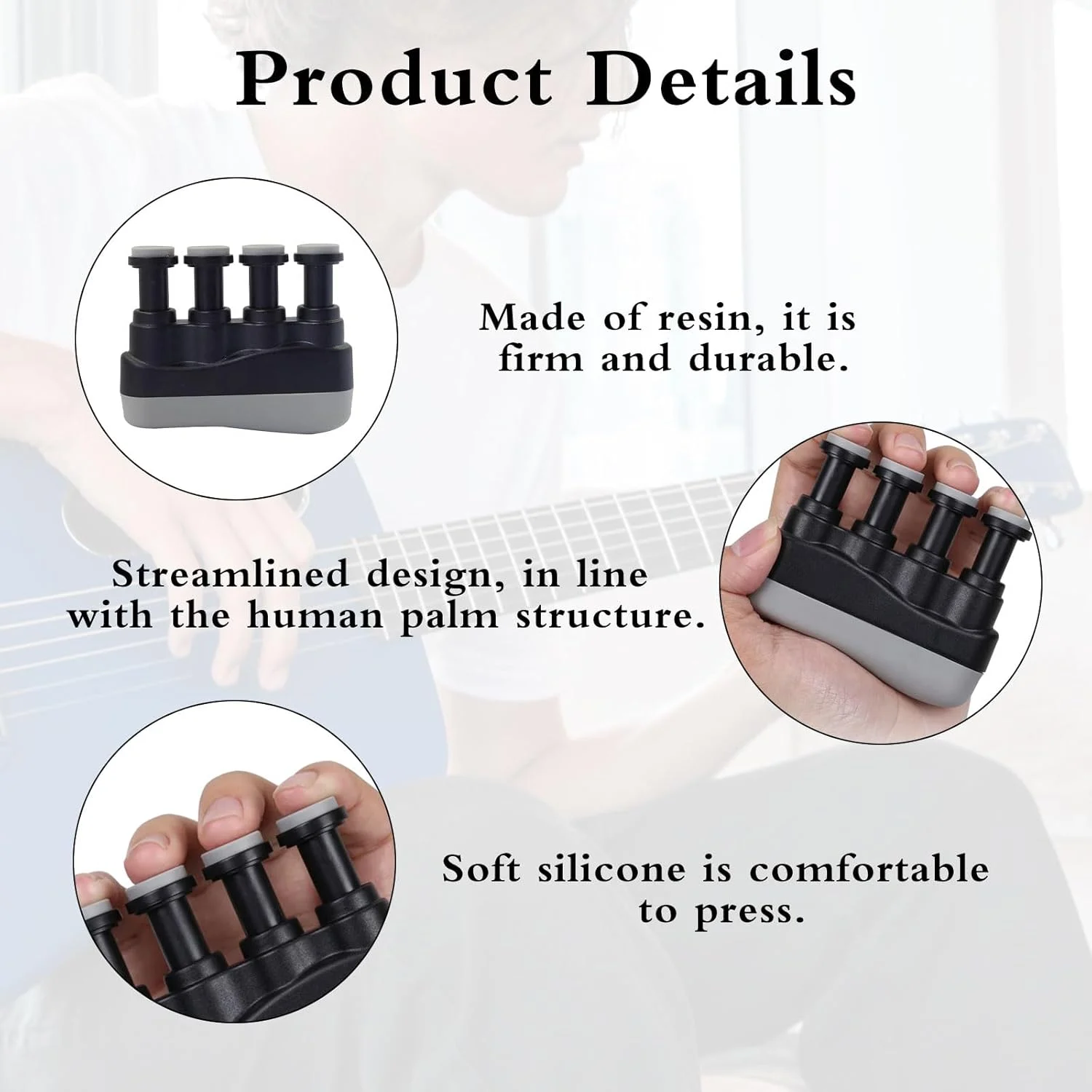 تقویت کننده انگشت، تمرین دهنده قابل حمل انگشت دست، مناسب برای نواختن ساز، تمرینات فیزیکی، تمرین حلقه ای، درمان آرتروز، صخره نوردی، گیتار، پیانو برای نوازندگان پیانو و گیتار