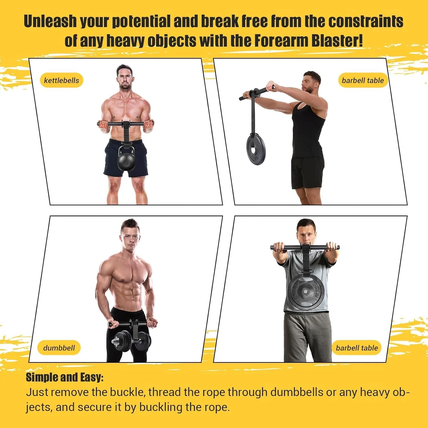 تقویت کننده ساعد و مچ، تسمه نایلونی فوق العاده قوی با مکانیزم قفل سریع، دسته های بادوام ضد لغزش برای تمرینات قدرتی موثر (مشکی)