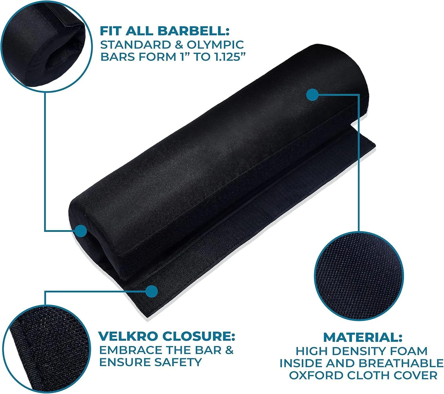 محافظ میله هالتر STAYOUNG - پد فومی اسکوات، کاهش فشار از گردن و شانه، ارائه پشتیبانی از کمر، پد اسفنجی فومی ضد لغزش برای اسکوات و لانگز (مشکی)