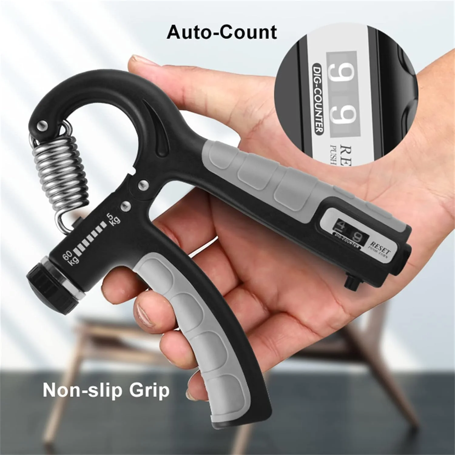 تقویت کننده قدرت مچ دست، تمرین دهنده ساعد، مقاومت قابل تنظیم 10-60 کیلوگرم، گریپر ضد لغزش، برای ورزشکاران جهت عضله سازی و بهبود آسیب دیدگی