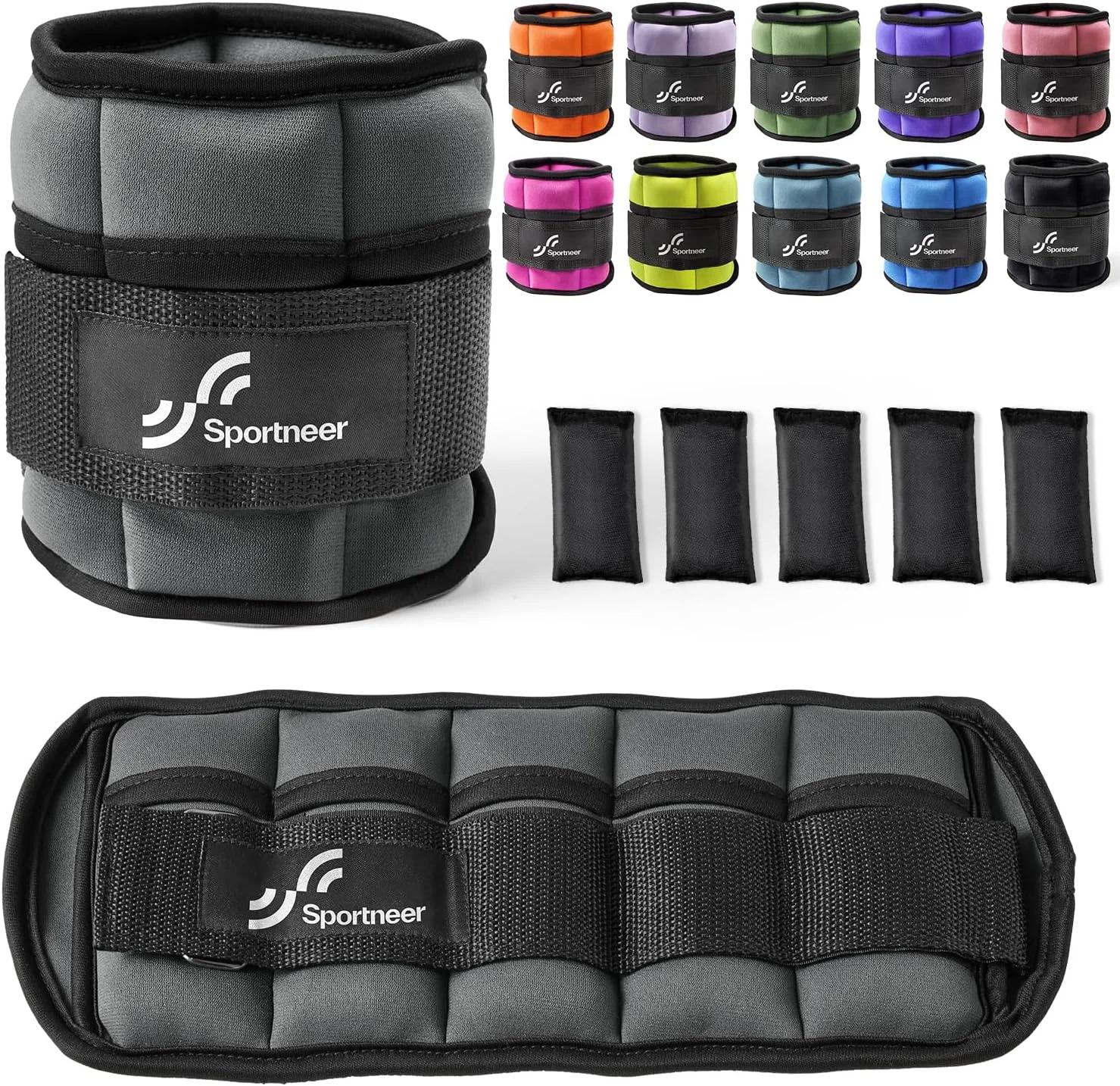 وزنه مچ پا قابل تنظیم Sportneer: یک جفت وزنه مچ دست و پا ۰.۹/۱.۸/۲.۷/۳.۶/۴.۵ کیلوگرمی برای تمرینات ورزشی، پیاده روی و دویدن بانوان و آقایان، ۲.۲ کیلوگرم برای هر مچ پا، ۴.۵ کیلوگرم برای هر جفت