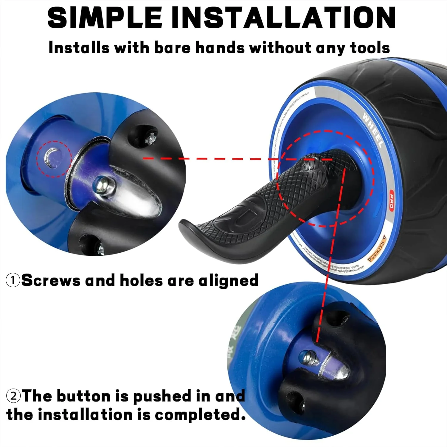 غلتک شکم با پد زانو، چرخ شکمی با برگشت خودکار، تجهیزات تمرینات شکم، تجهیزات باشگاه خانگی، چرخ شکم بدون صدا برای تمرینات شکمی آقایان و بانوان