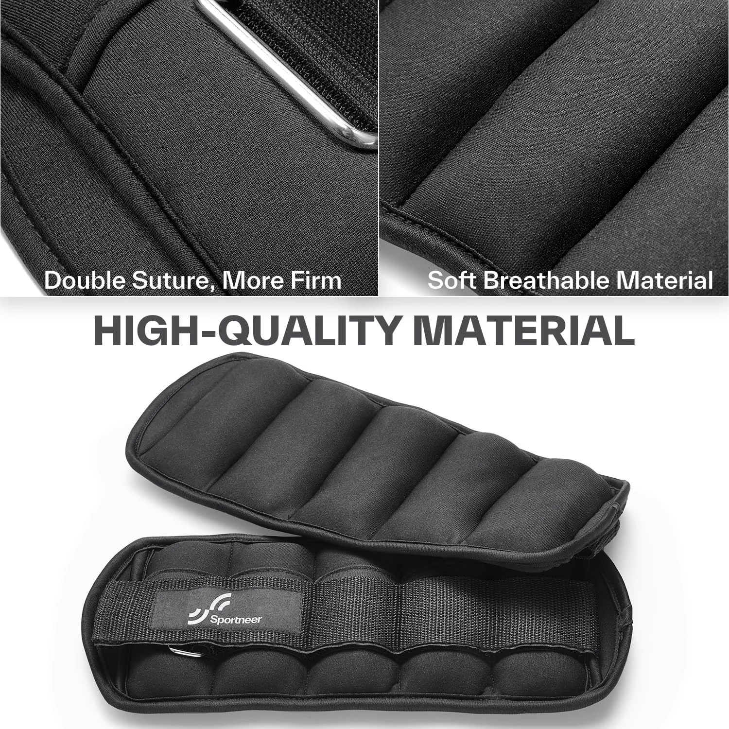 وزنه های مچ پا قابل تنظیم Sportneer: 1 جفت وزنه مچ دست و پا 0.45/0.8/1.2/1.5/1.8 کیلوگرم برای زنان و مردان، مناسب باشگاه، تمرینات ورزشی، پیاده روی و دویدن، 0.9 کیلوگرم برای هر مچ پا، 1.8 کیلوگرم برای هر جفت