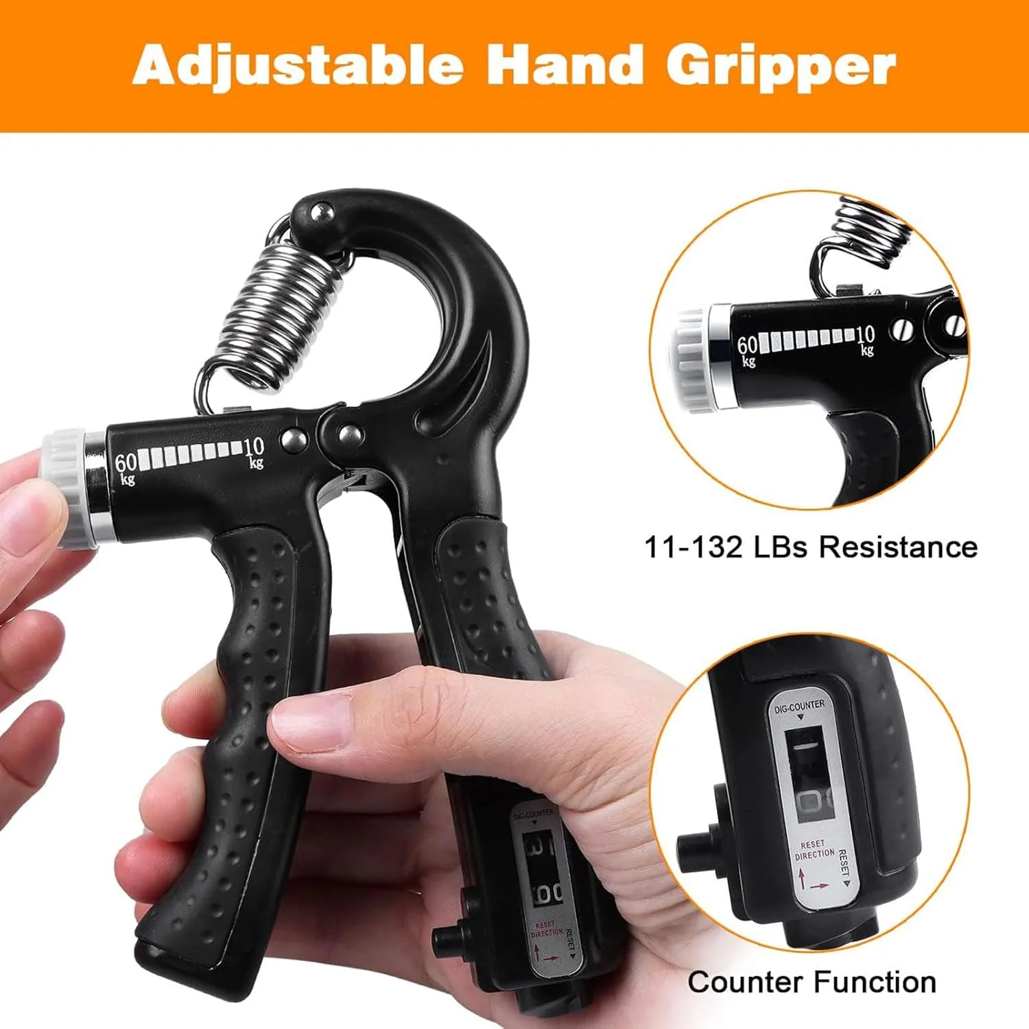 ست تقویت کننده مچ و انگشتان SOOFAM (شامل 6 قطعه)، تقویت کننده مچ، تمرین دهنده انگشت، تمرین دهنده قابل تنظیم، توپ ضد استرس و حلقه تمرین ساعد برای عضله سازی و بهبود آسیب دیدگی