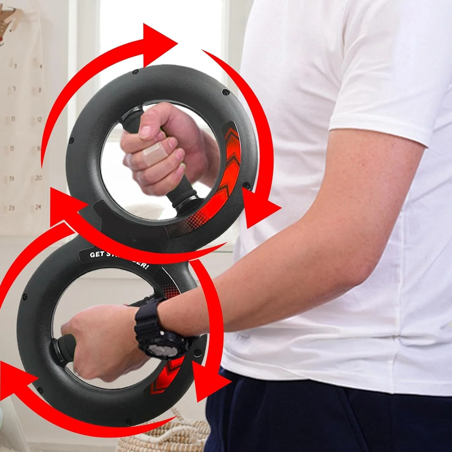 تقویت کننده مچ دست چند منظوره SLEEPHEAD® 5 کیلوگرمی، تقویت کننده عضلات دست قرمز رنگ برای تمرین، دستگاه تقویت کننده قوی برای تمرین عضلات ساعد و دست