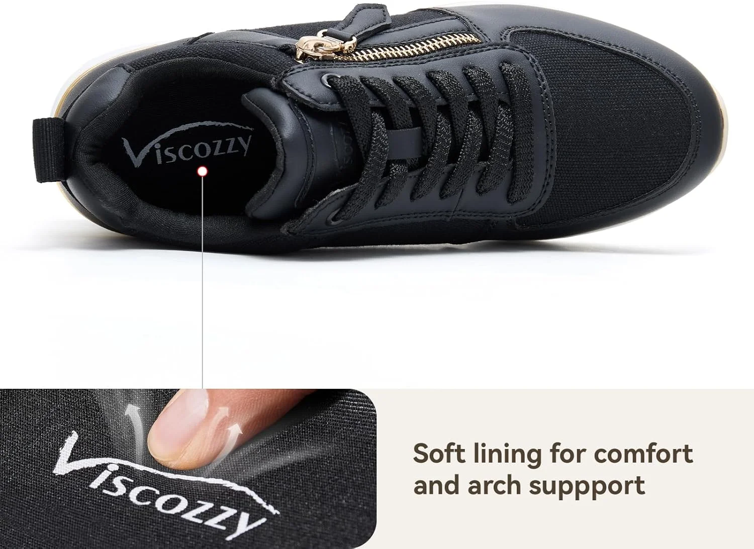 کفش های کتانی پاشنه مخفی زنانه ویسکوزی