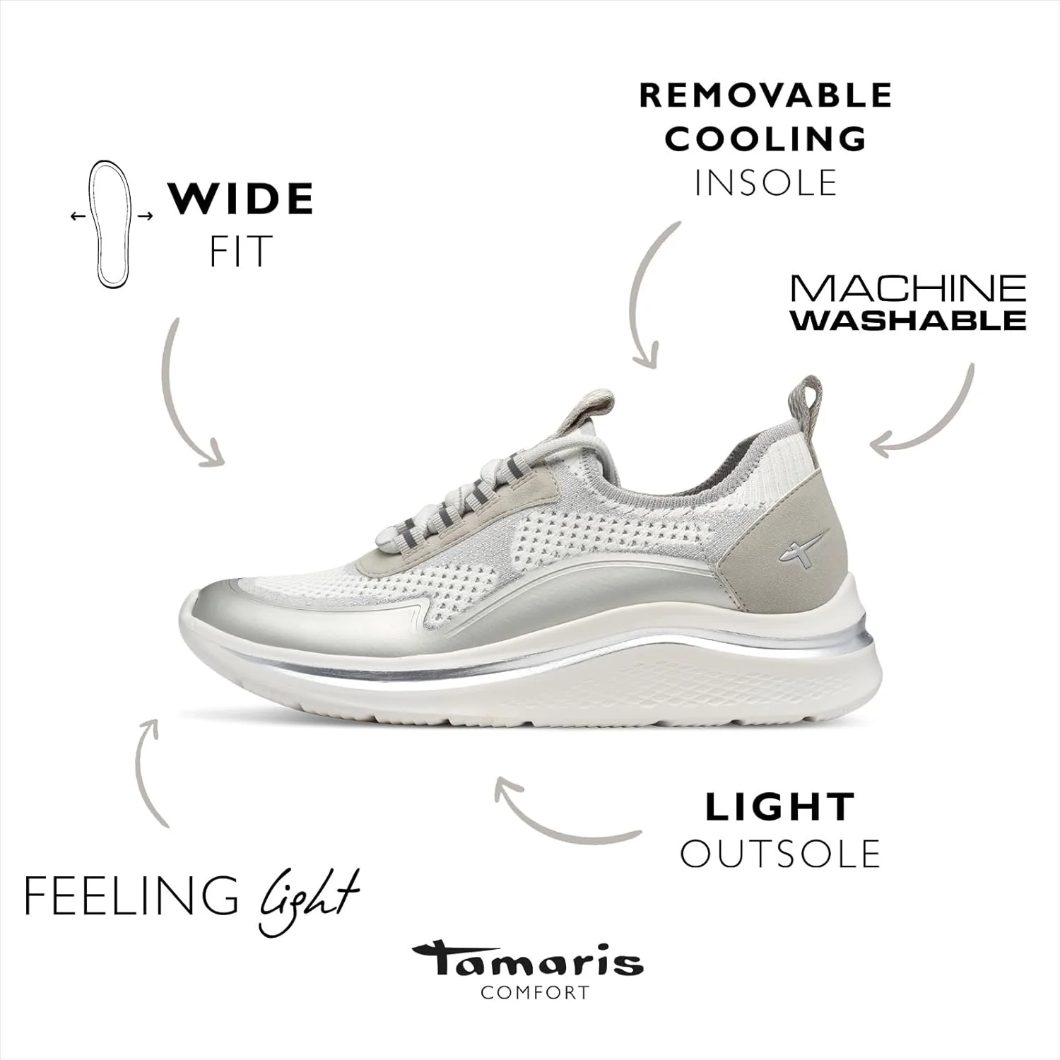 کفش ورزشی زنانه تاماریس مدل Comfort 8-83727-44