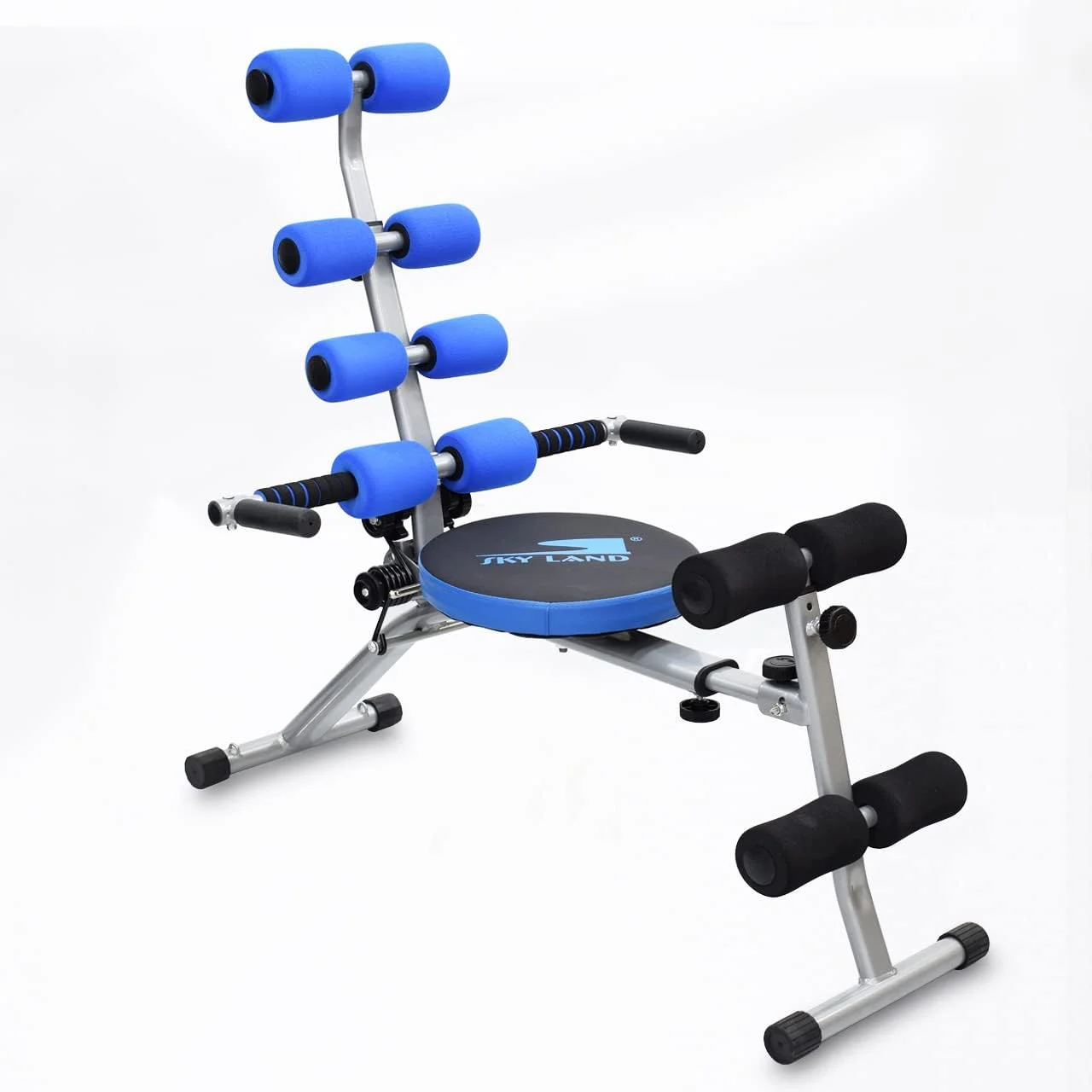 دستگاه تمرین شکم چند منظوره SKY LAND مدل EM-1867 | نیمکت تمرین شکم قابل تنظیم با توییستر | فریم فولادی سنگین | مقاومت 3 سطح | طراحی تاشو و جمع و جور | حداکثر وزن 110 کیلوگرم | خاکستری