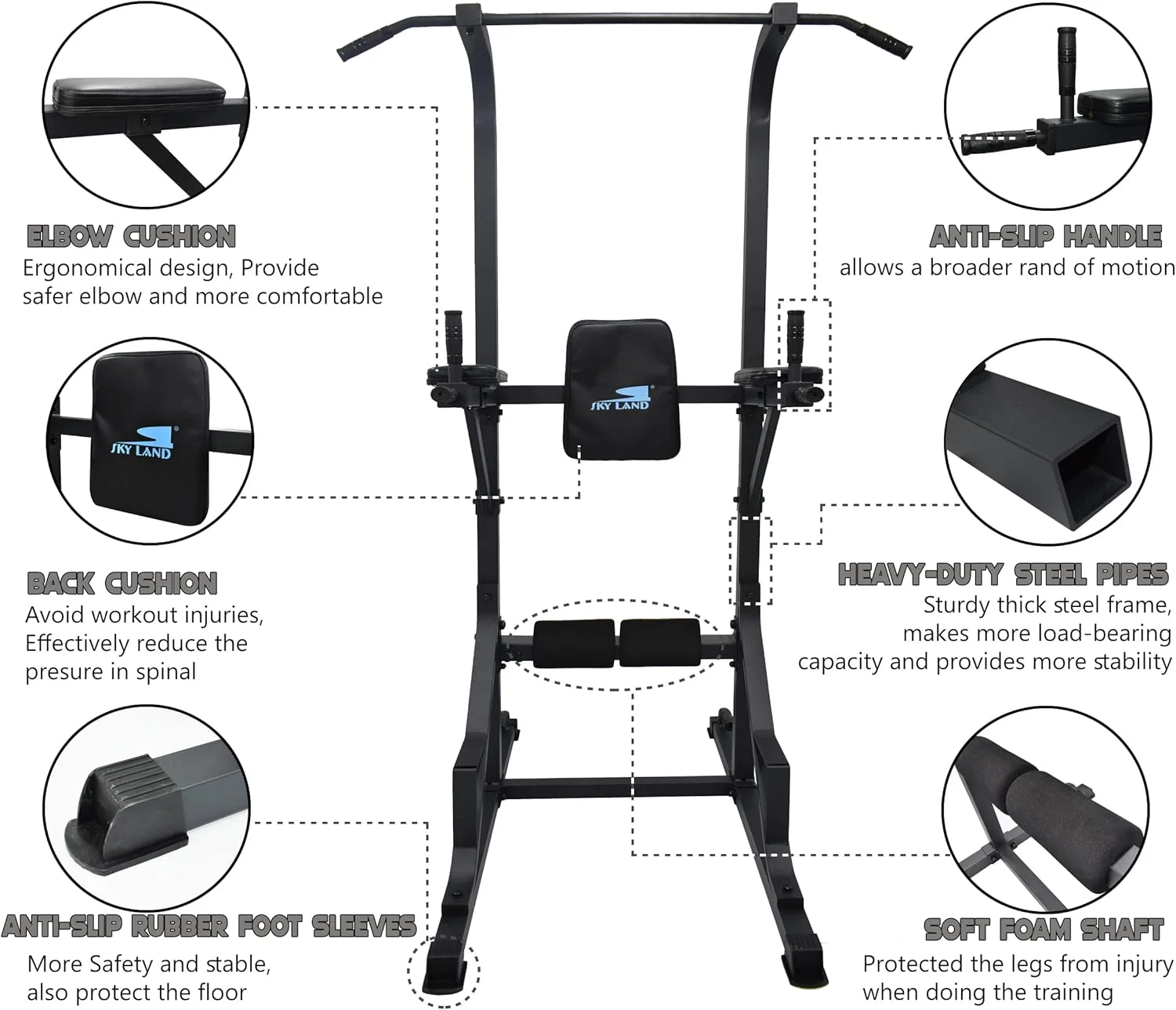 ایستگاه تمرین برج چند منظوره شکم اسکای لند مدل EM-1852 - مشکی