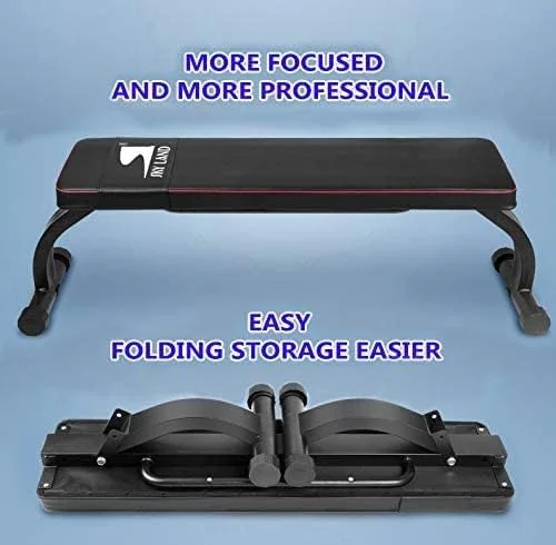 نیمکت تخت تاشو تمرینات ورزشی SKY LAND - نیمکت تمرین سنگین برای باشگاه خانگی، تمرینات قدرتی، پرس دمبل و تمرینات کل بدن - EM-1854، مشکی
