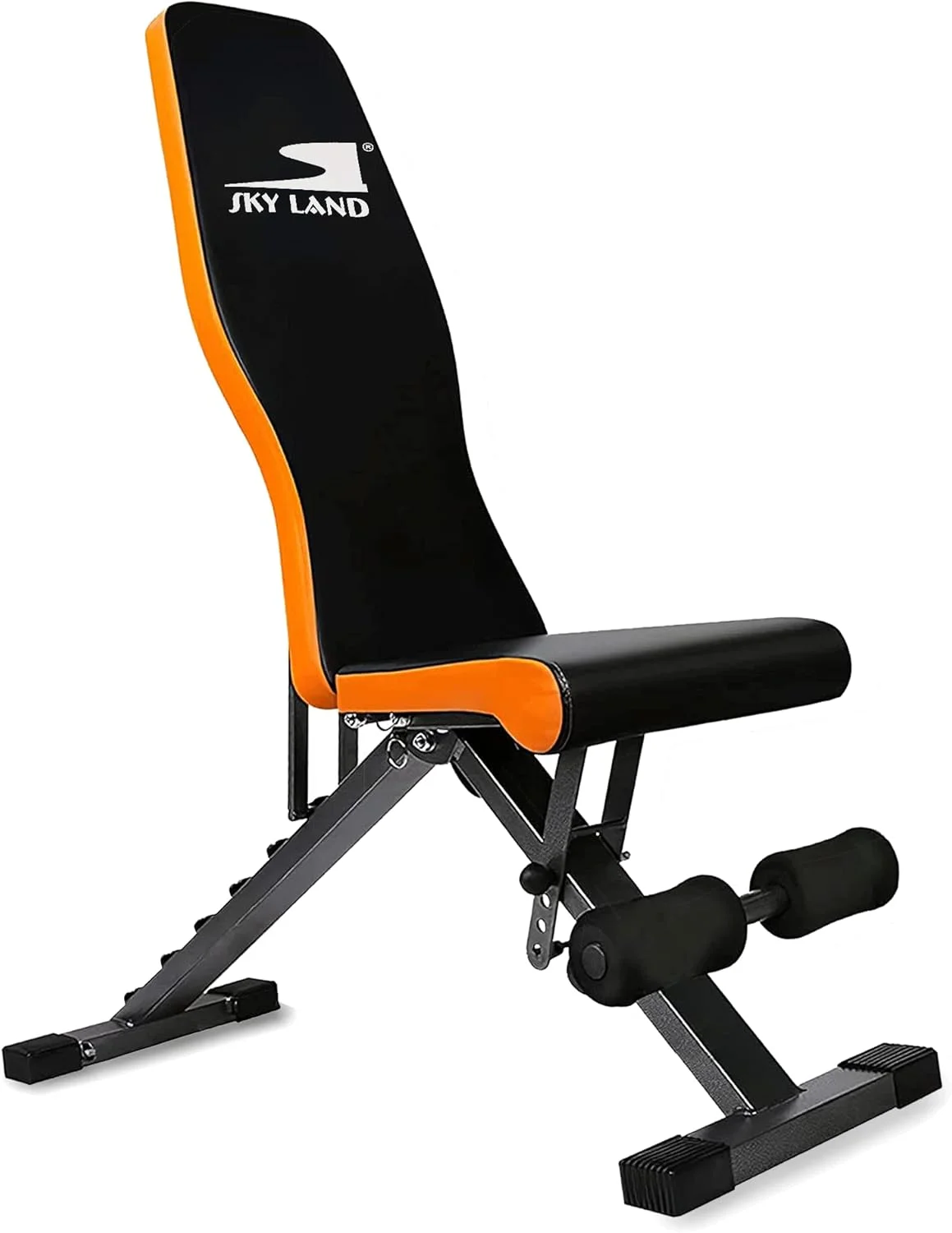 نیمکت وزنه قابل تنظیم SKY LAND برای باشگاه خانگی - ایستگاه تمرین پرس سینه چند منظوره، طراحی تاشو، فوم با چگالی بالا، تحمل وزن 150 کیلوگرم، فولاد سنگین
