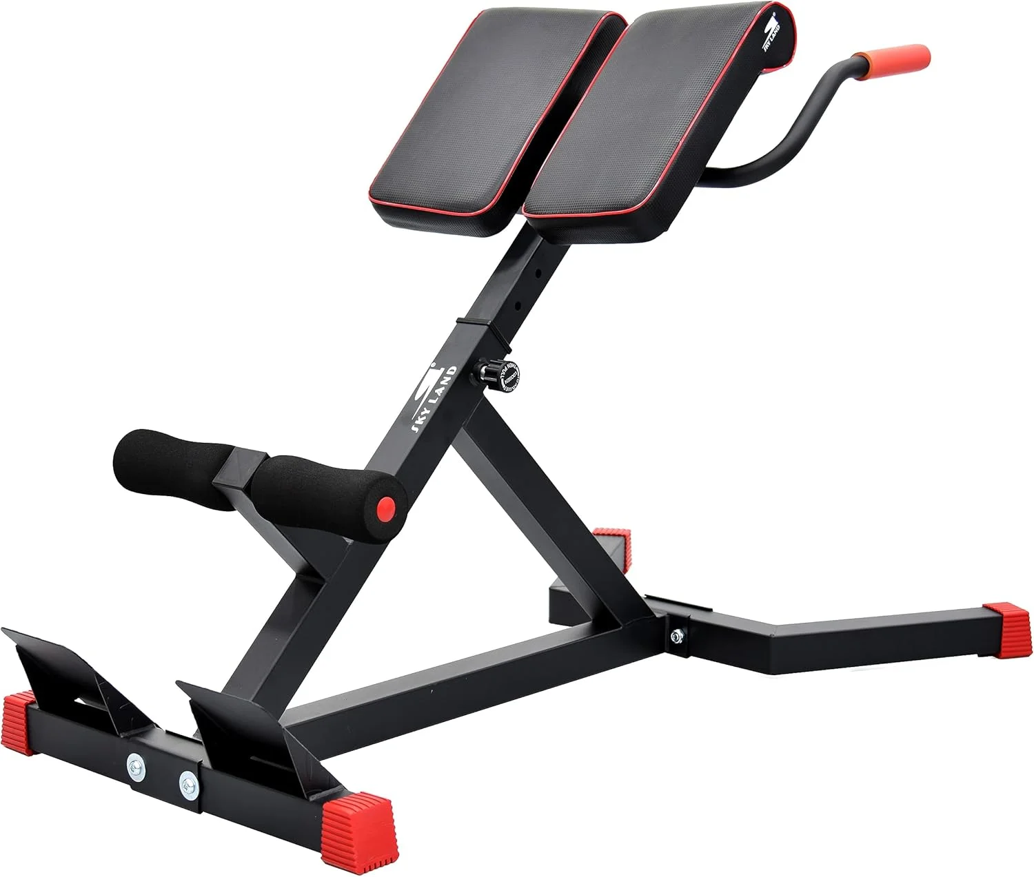 نیمکت رومی قابل تنظیم ارتفاع SKY LAND مدل EM-1850 - نیمکت تمرین قدرتی چند منظوره برای باشگاه خانگی، مشکی/قرمز