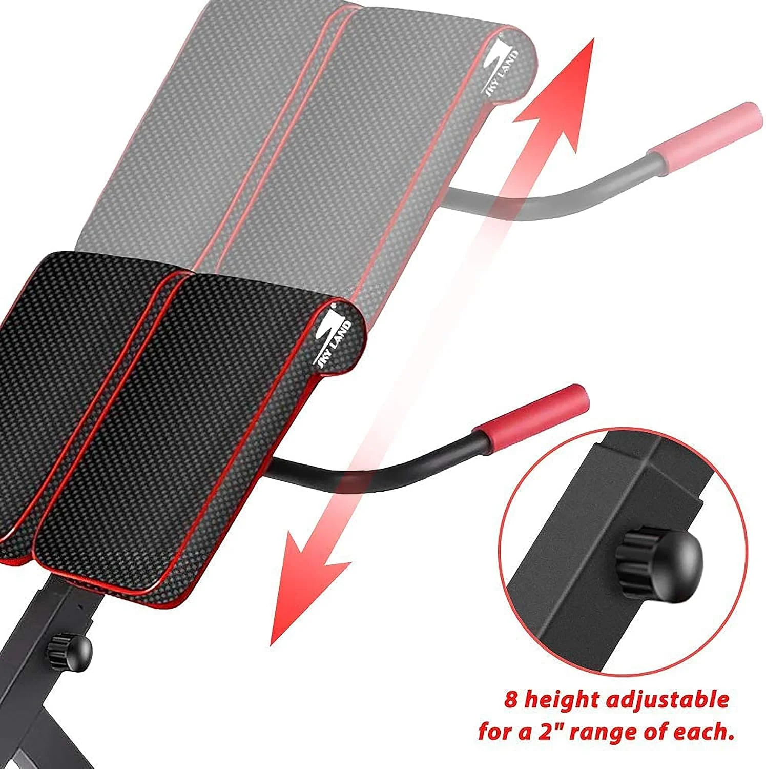 نیمکت رومی قابل تنظیم ارتفاع SKY LAND مدل EM-1850 - نیمکت تمرین قدرتی چند منظوره برای باشگاه خانگی، مشکی/قرمز