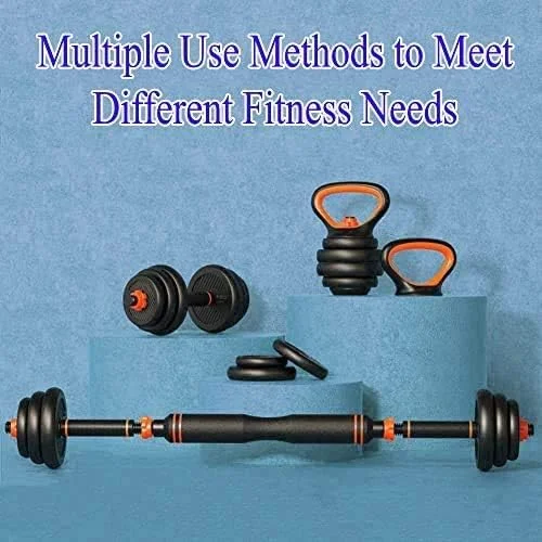 ست دمبل قابل تنظیم 4 در 1 SKY LAND، هالتر، کتل بل و میله شنا برای تمرینات قدرتی، ست دمبل 15 کیلوگرمی، دسته ضد لغزش، مواد سازگار با محیط زیست، EM-9268-15