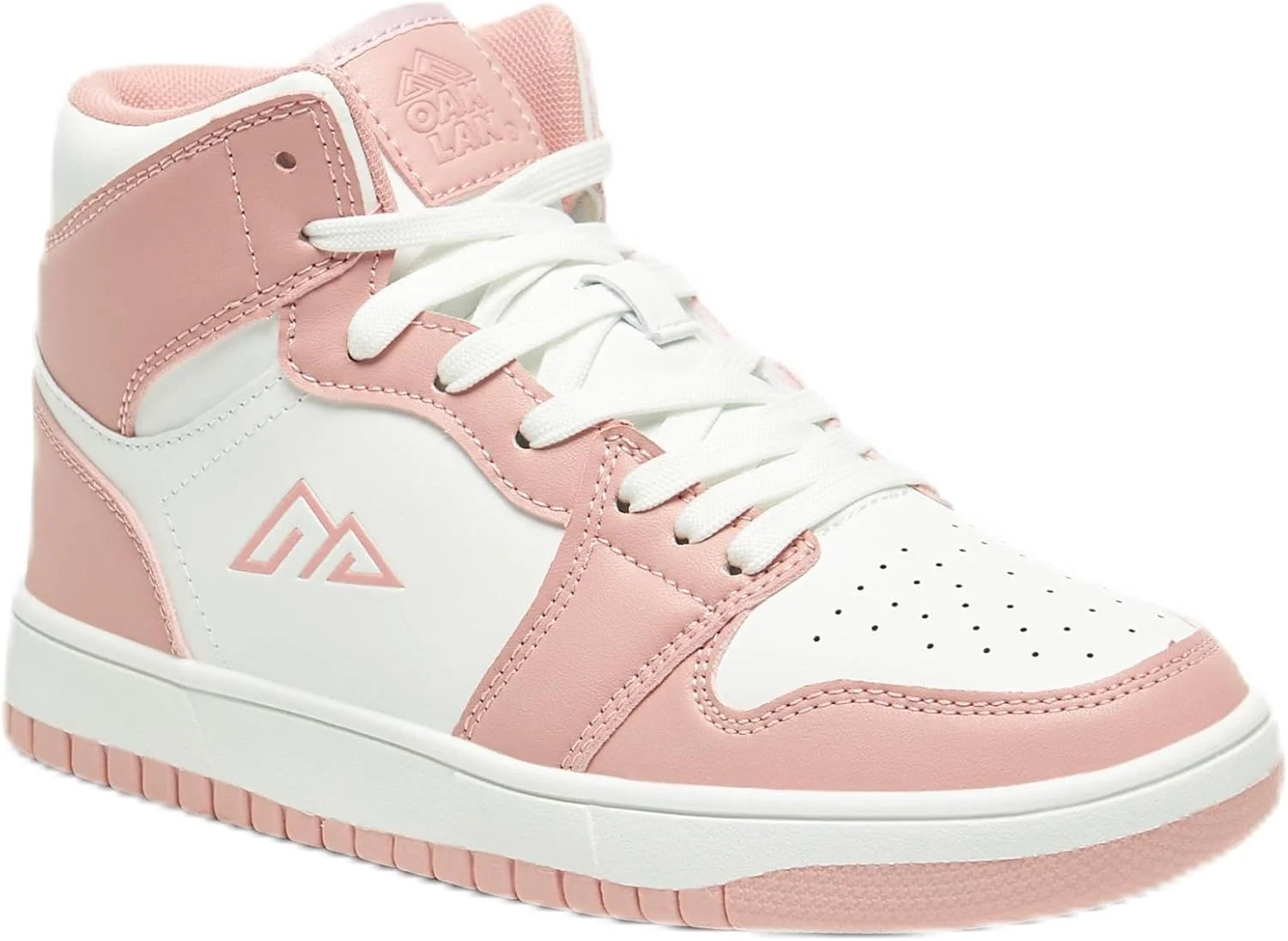 کفش کتانی ساق بلند زنانه با رنگ های ترکیبی و بند دار، سایز 40EU-6.5UK صورتی